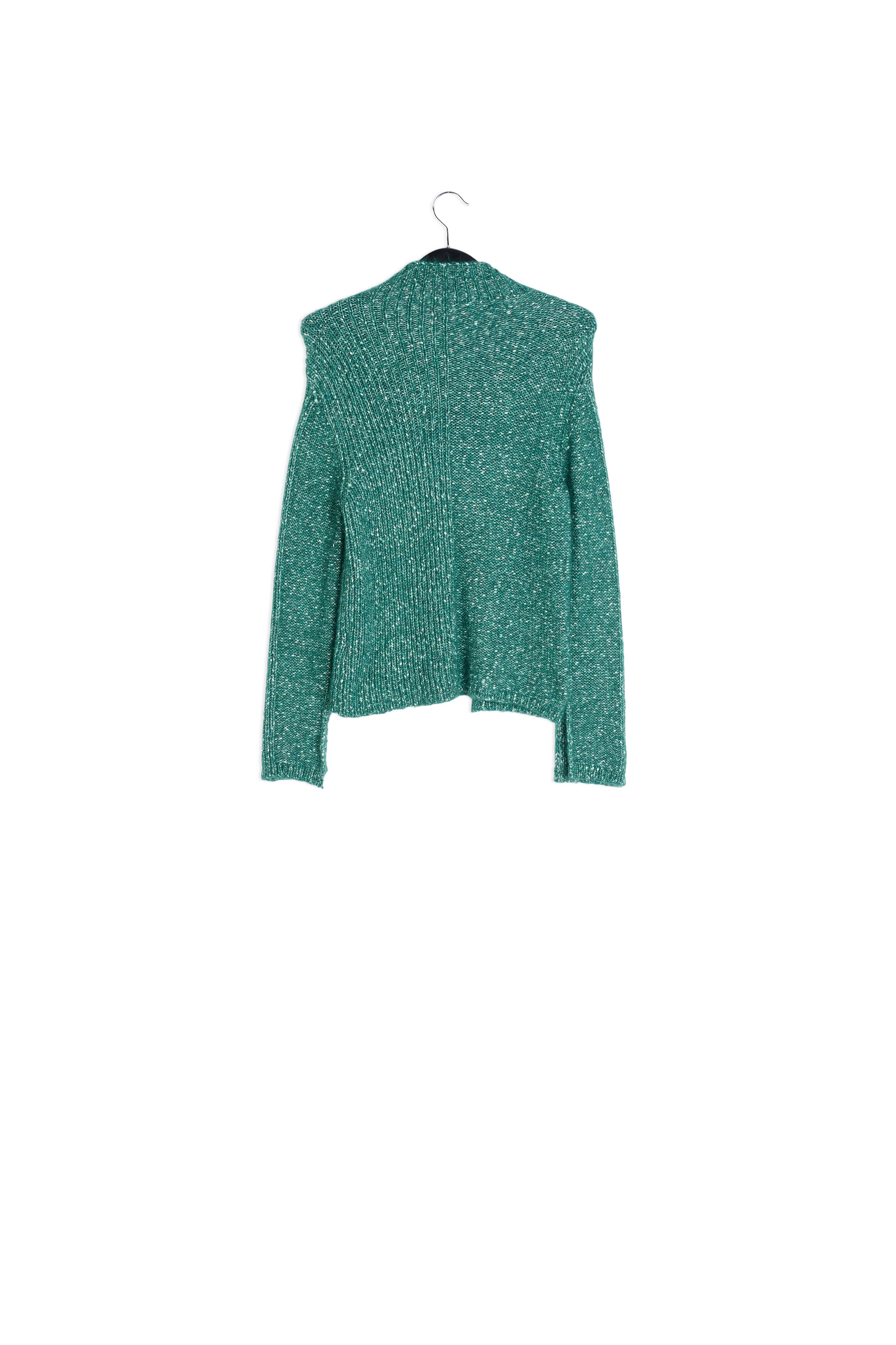 Dark green mélange turtleneck knit sweater RE—SSENTIEL second-hand photo 2
