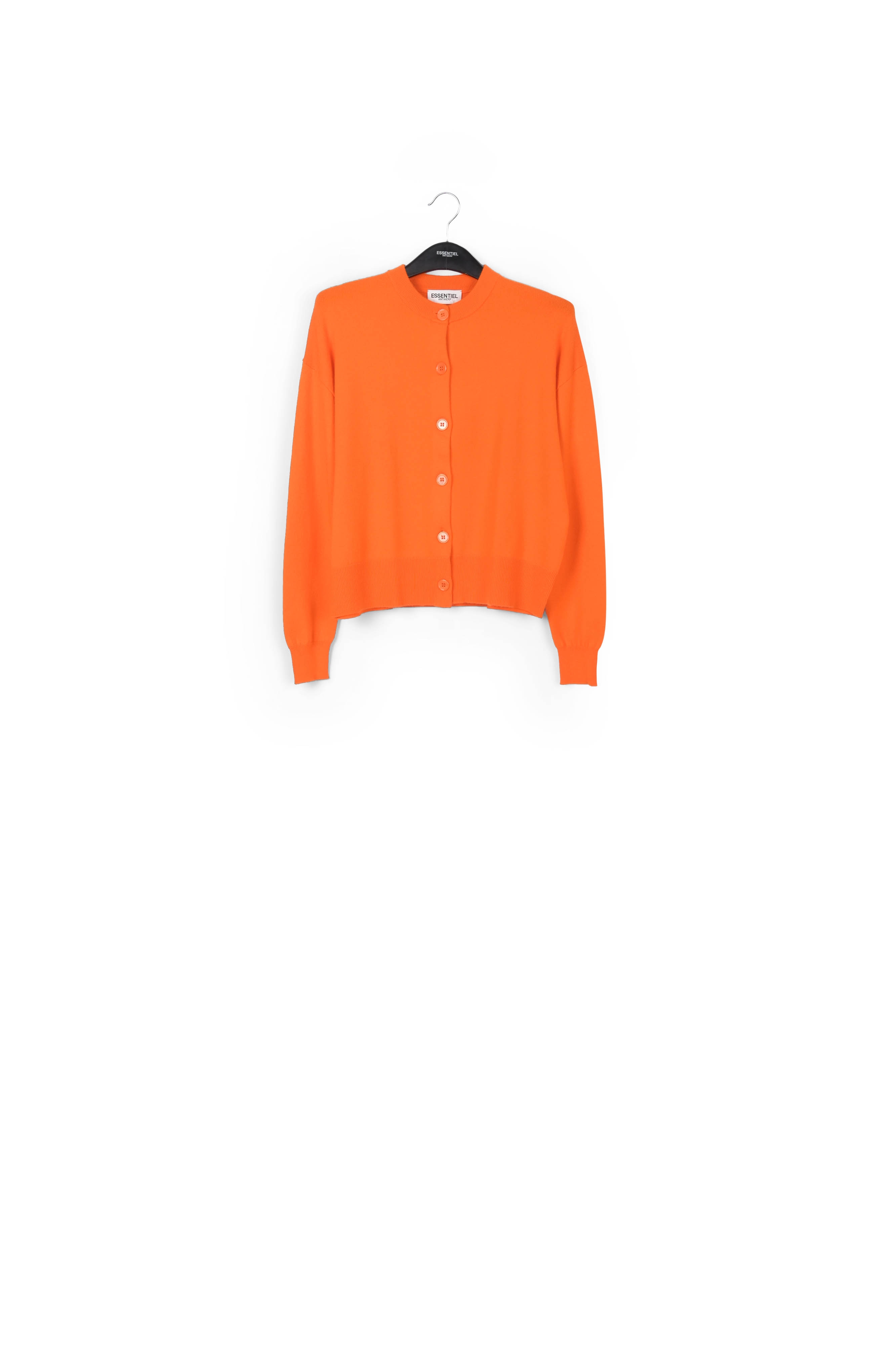 Cardigan orange en tricot fin RE—SSENTIEL seconde main photo 1