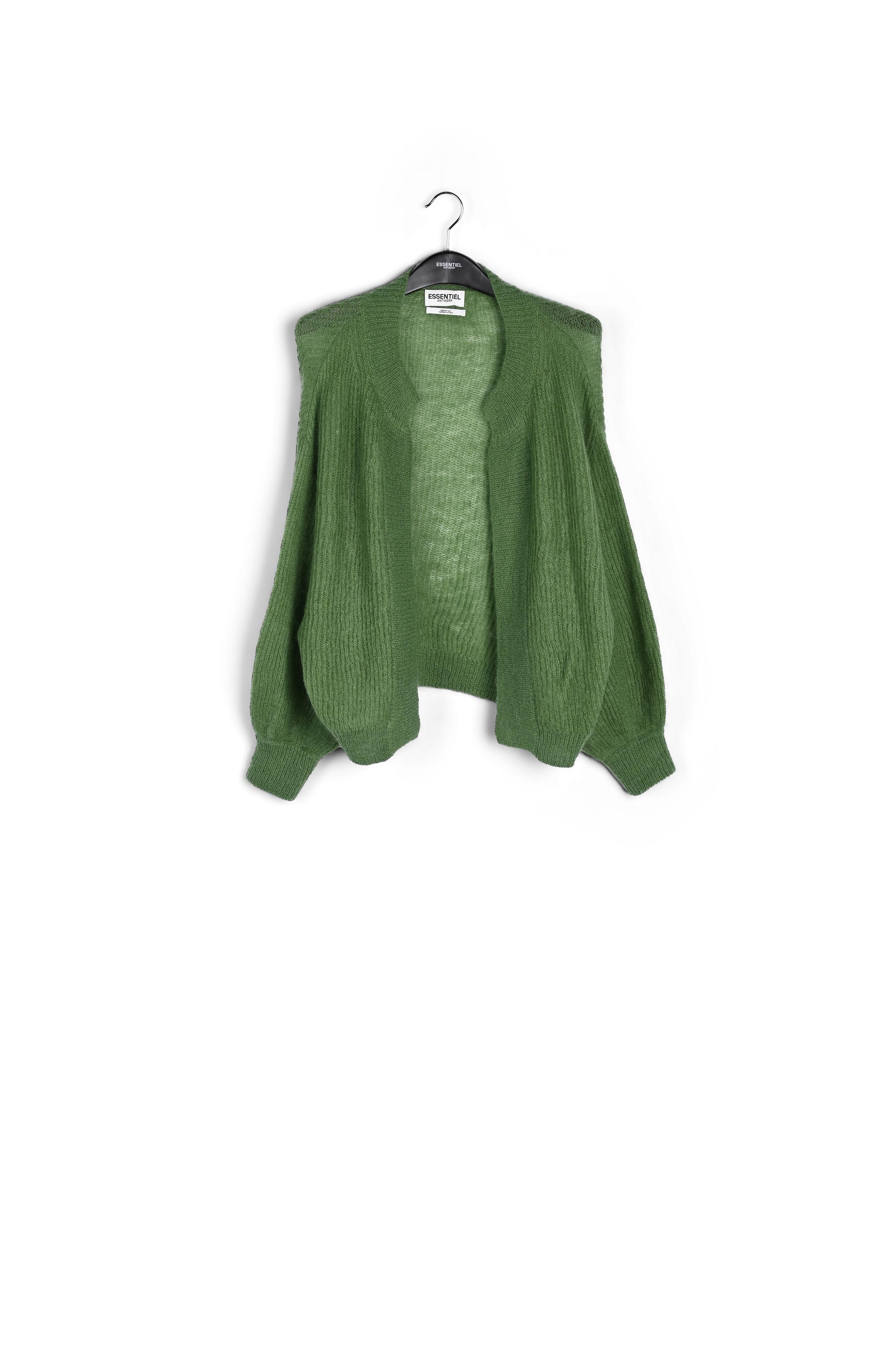 Cardigan vert en mohair et laine RE—SSENTIEL seconde main photo 1
