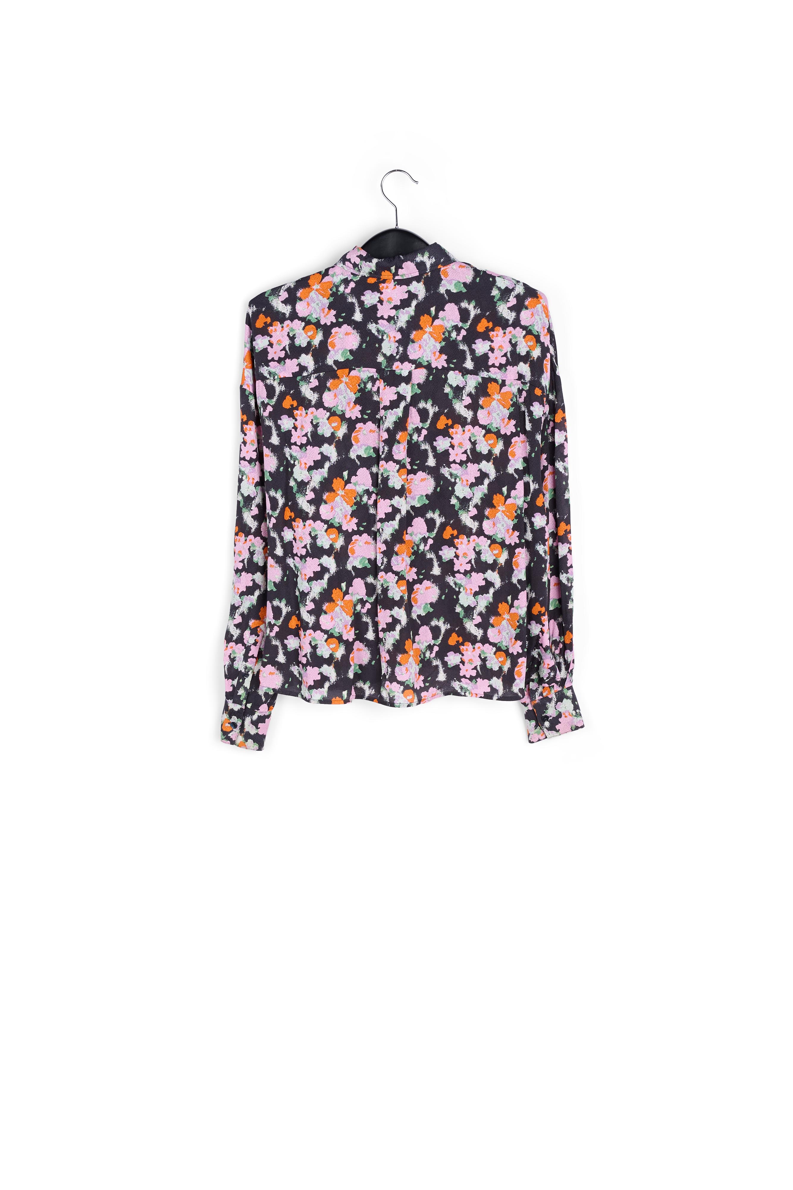 Chemise bleu foncé à  fleurs RE—SSENTIEL seconde main photo 2