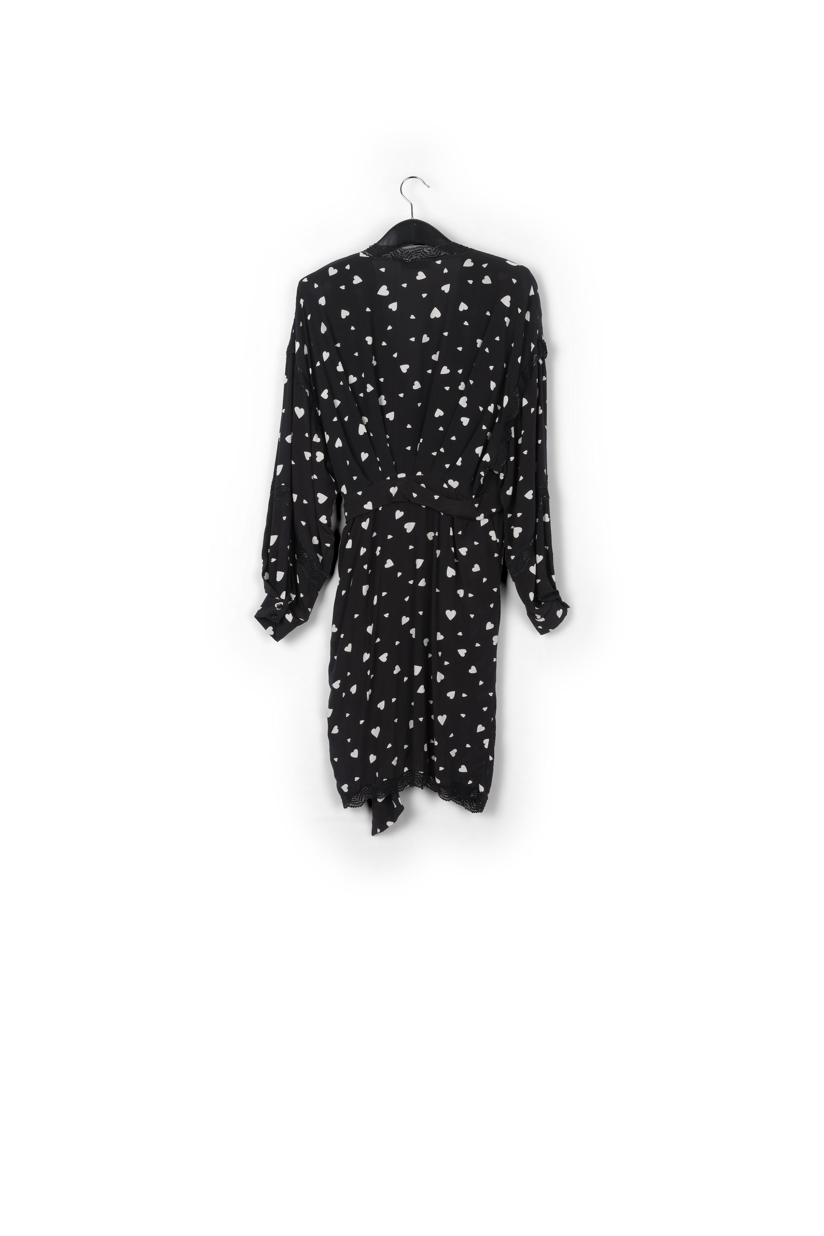 Mini robe cache-coeur noire à coeurs RE—SSENTIEL seconde main photo 2