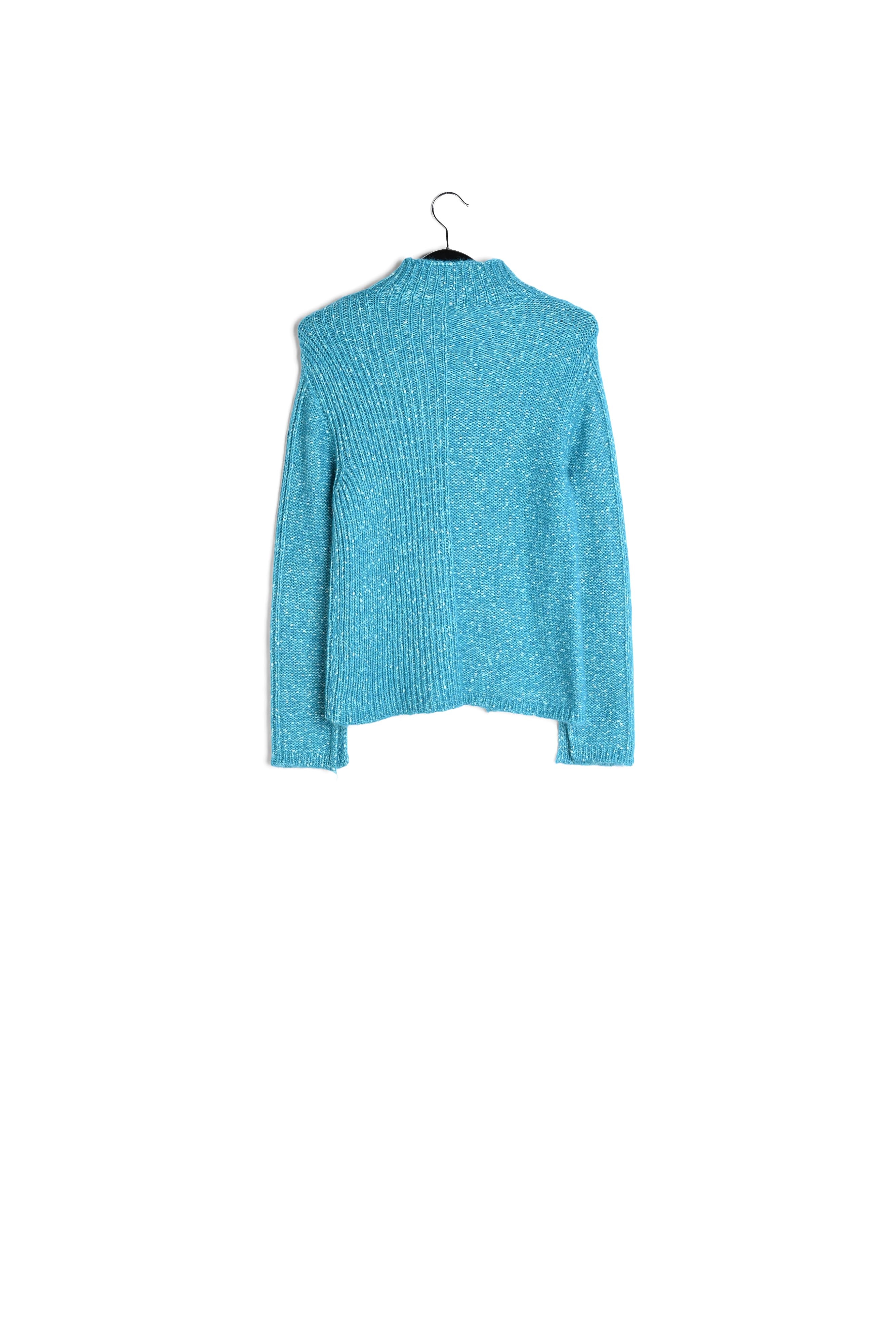 Pull à col roulé en tricot bleu mêlé RE—SSENTIEL seconde main photo 2