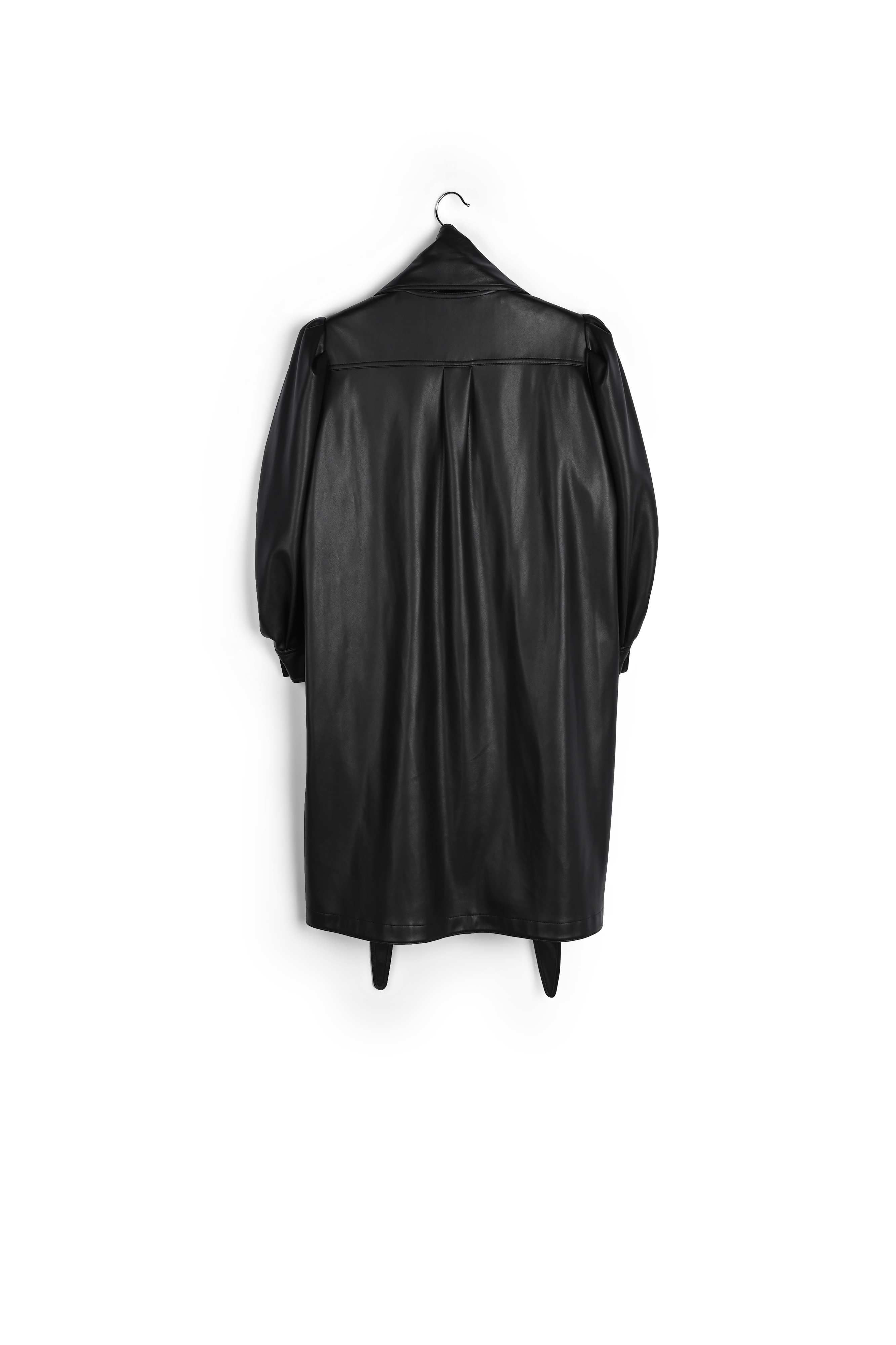 Zwarte faux leren mini-jurk met riem RE—SSENTIEL tweedehands photo 2