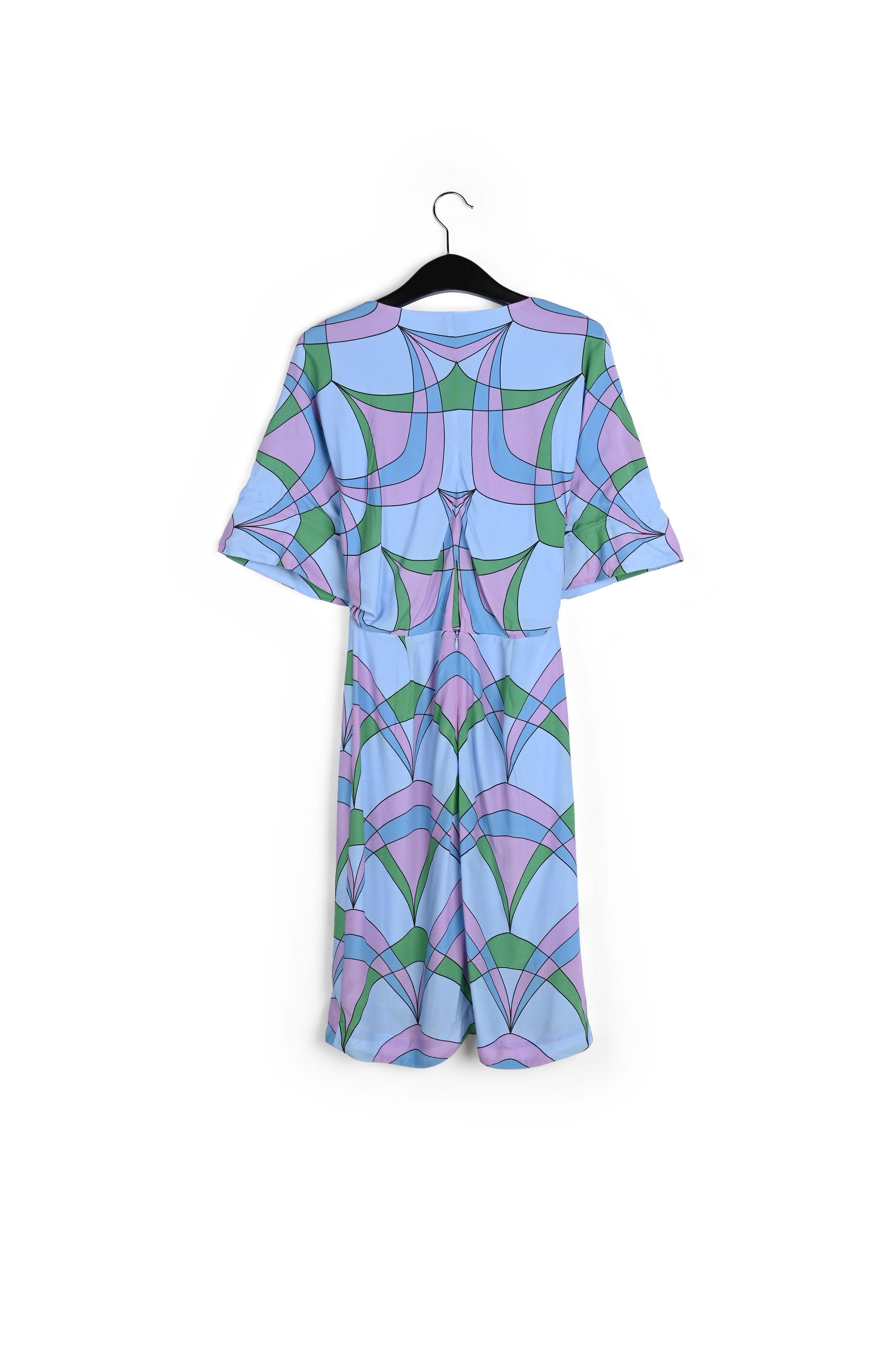 Robe longueur genou bleu clair avec imprimé graphique RE—SSENTIEL seconde main photo 2