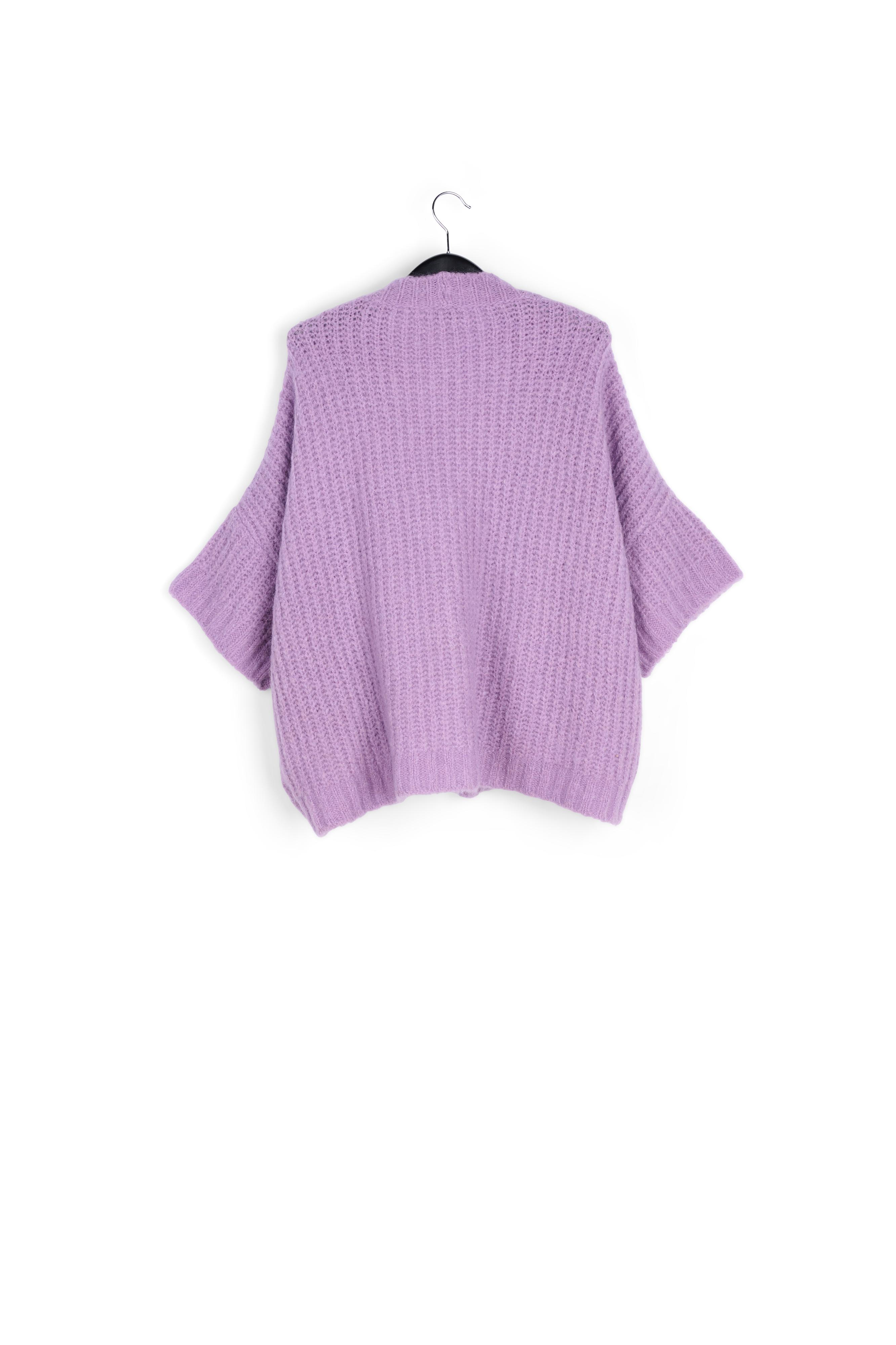 Mauve boxy cut cardigan RE—SSENTIEL second-hand photo 2