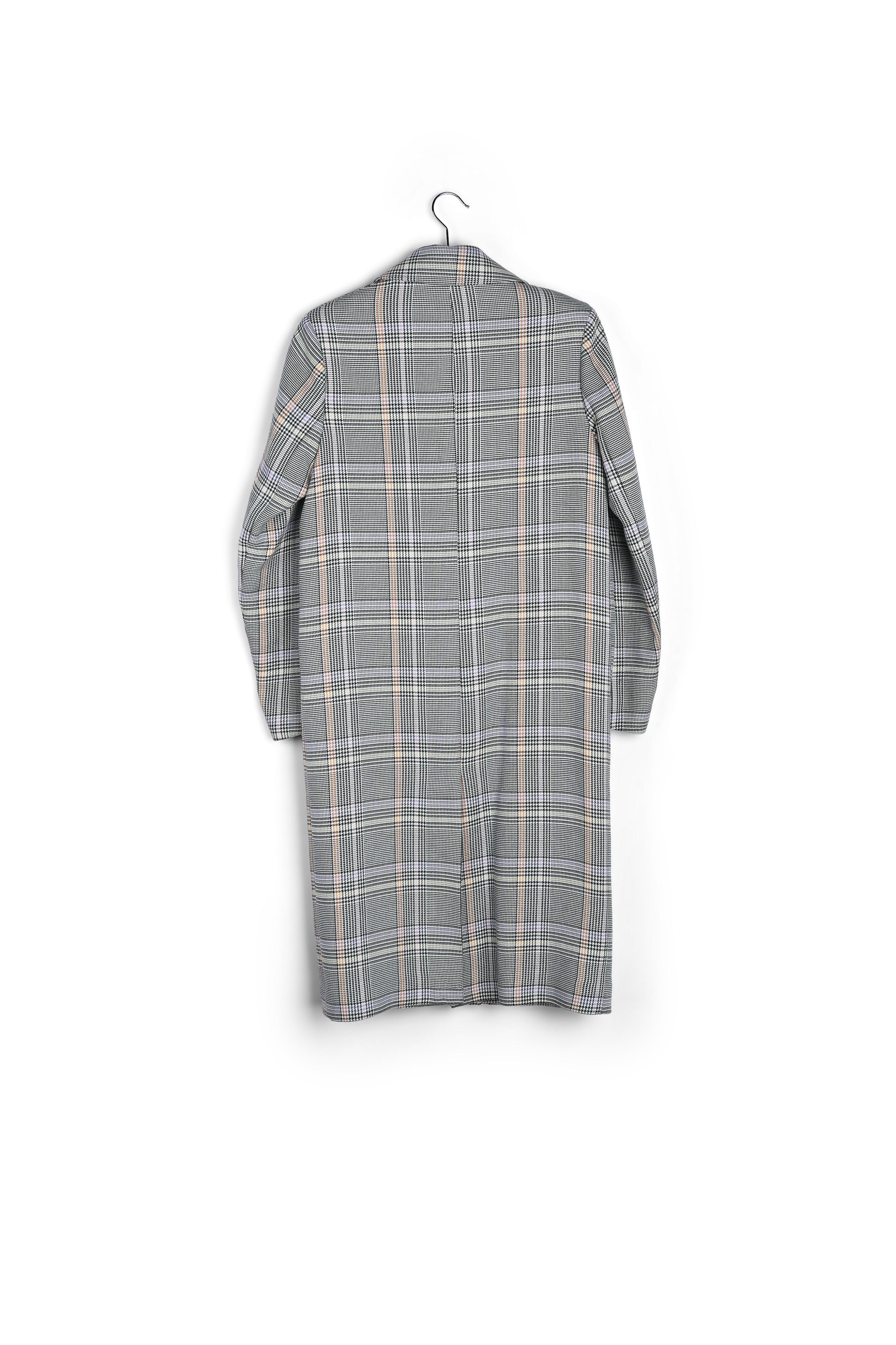 Manteau croisé en tartan vert RE—SSENTIEL seconde main photo 3