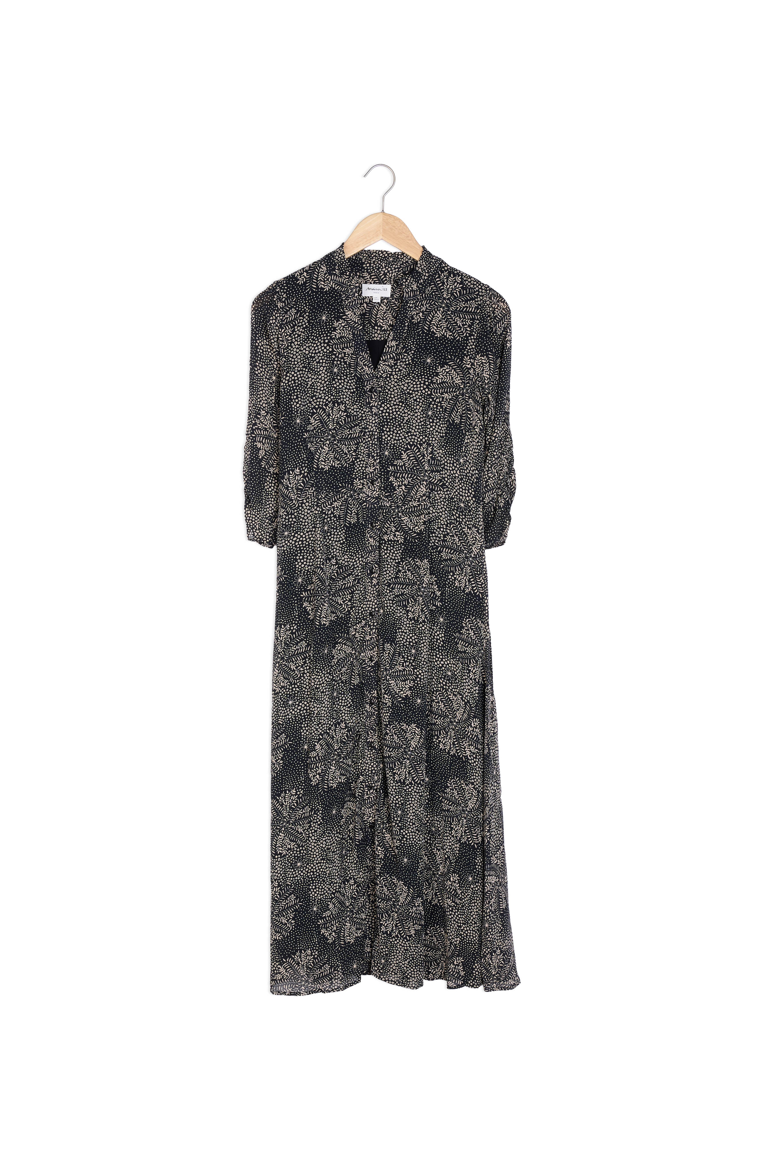 Robe longue noire imprimée Narice Maison 123 seconde main photo 2