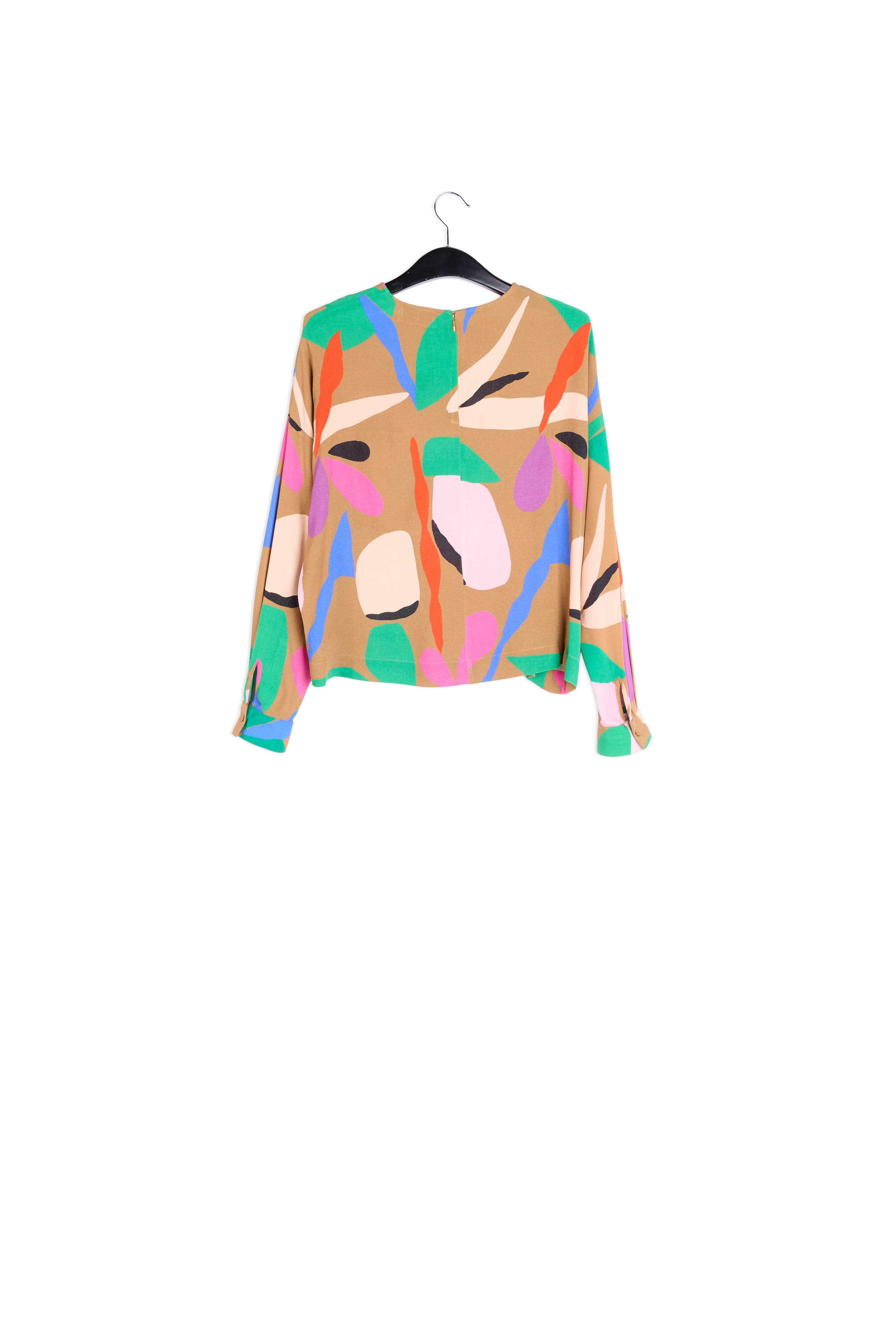 Camel top met grafische print RE—SSENTIEL tweedehands photo 2