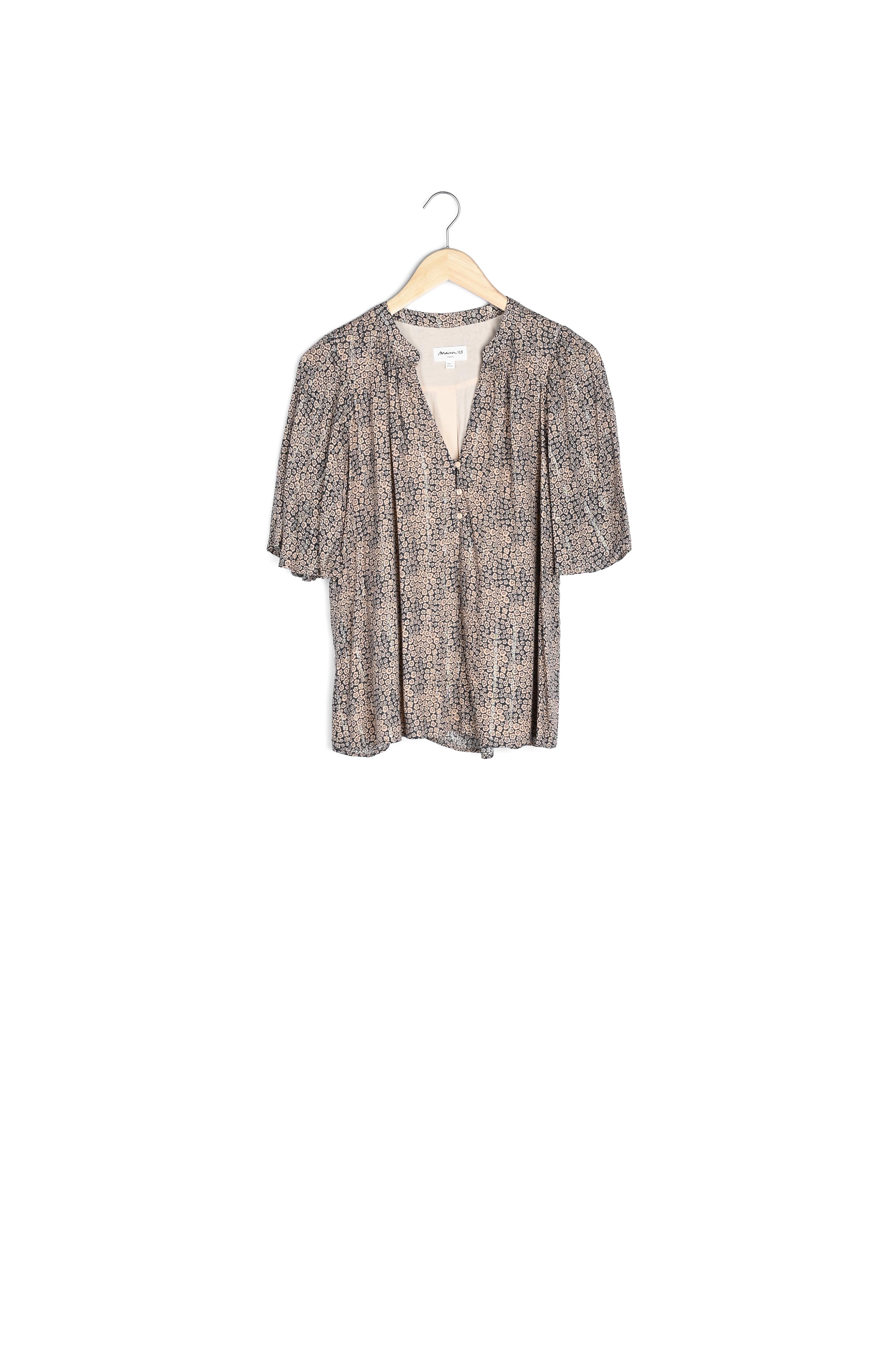 Blouse fluide imprimée beige rosé Calicie Maison 123 seconde main photo 1