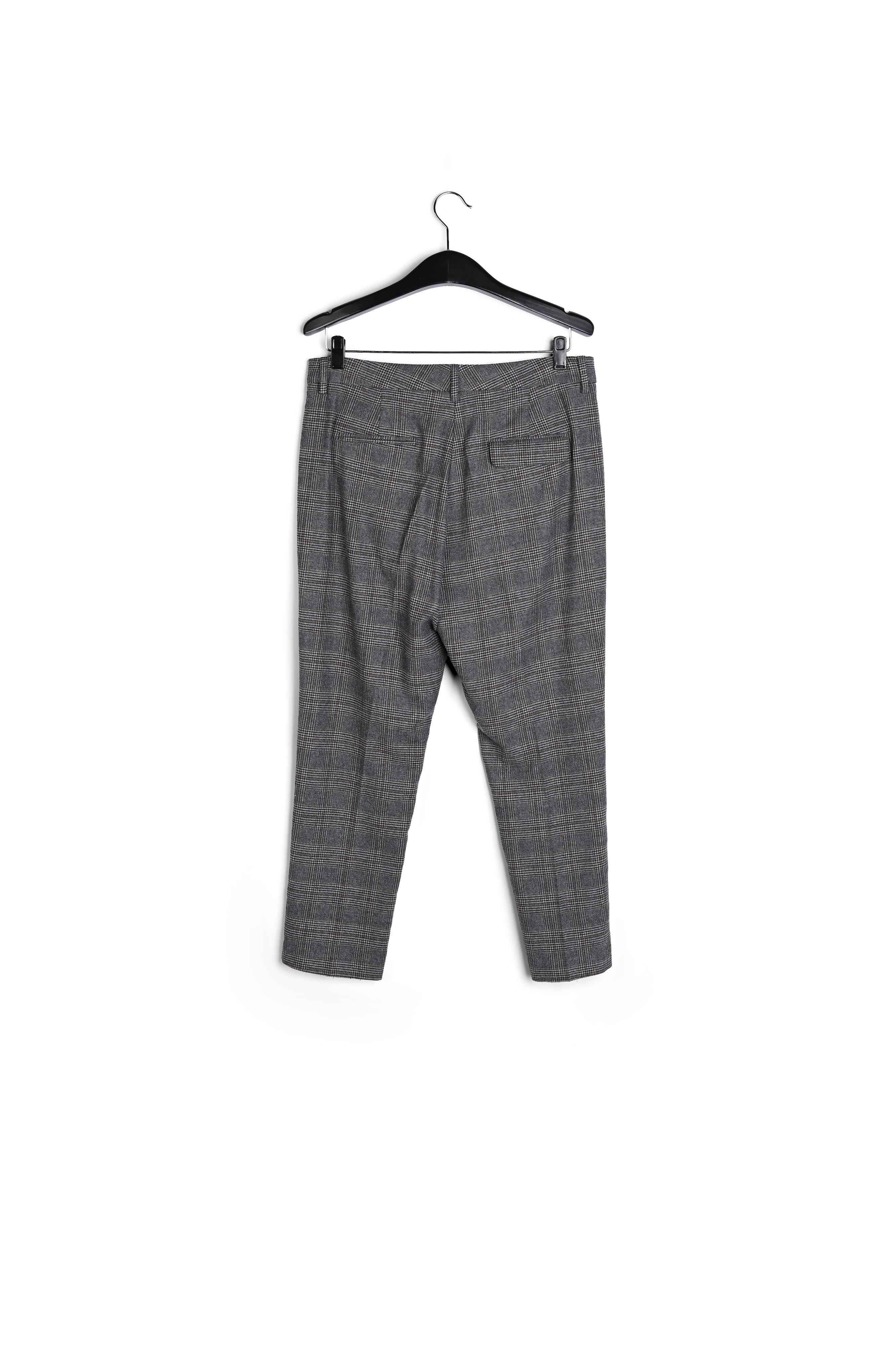 Donkergrijze, geklede broek met ruitjes RE—SSENTIEL tweedehands photo 2
