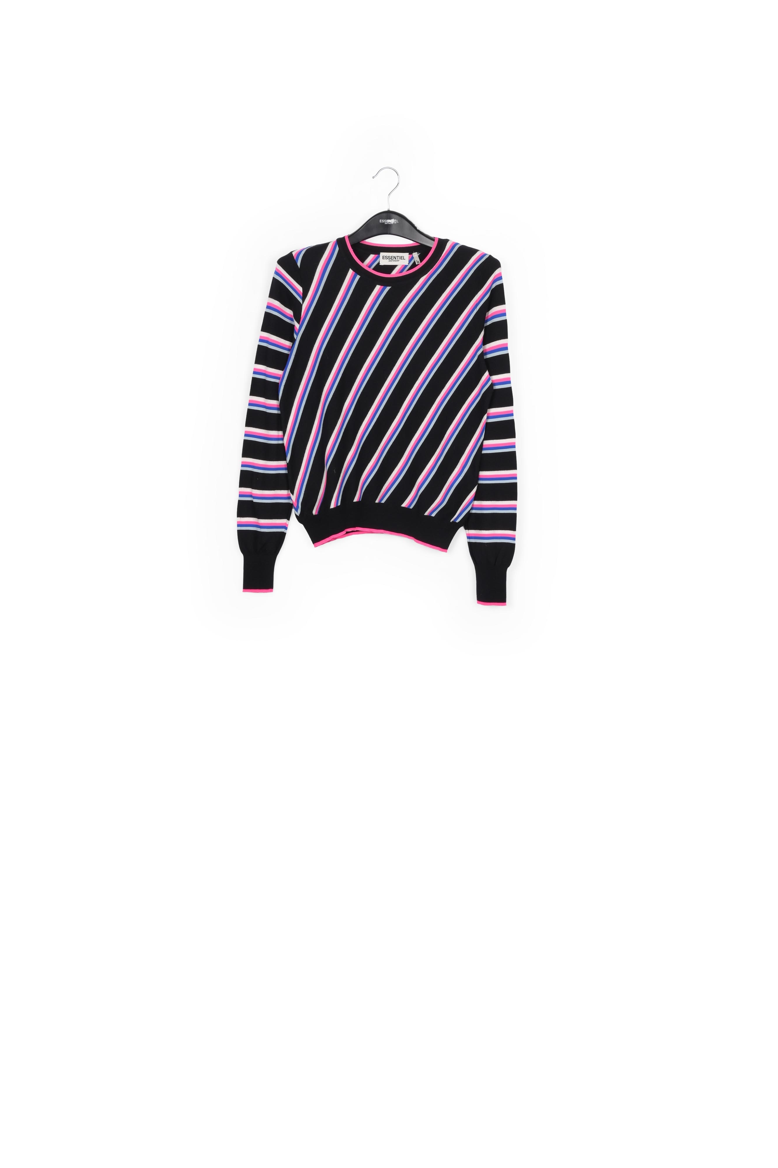 Black sweater with neon stripes RE—SSENTIEL second-hand photo 1