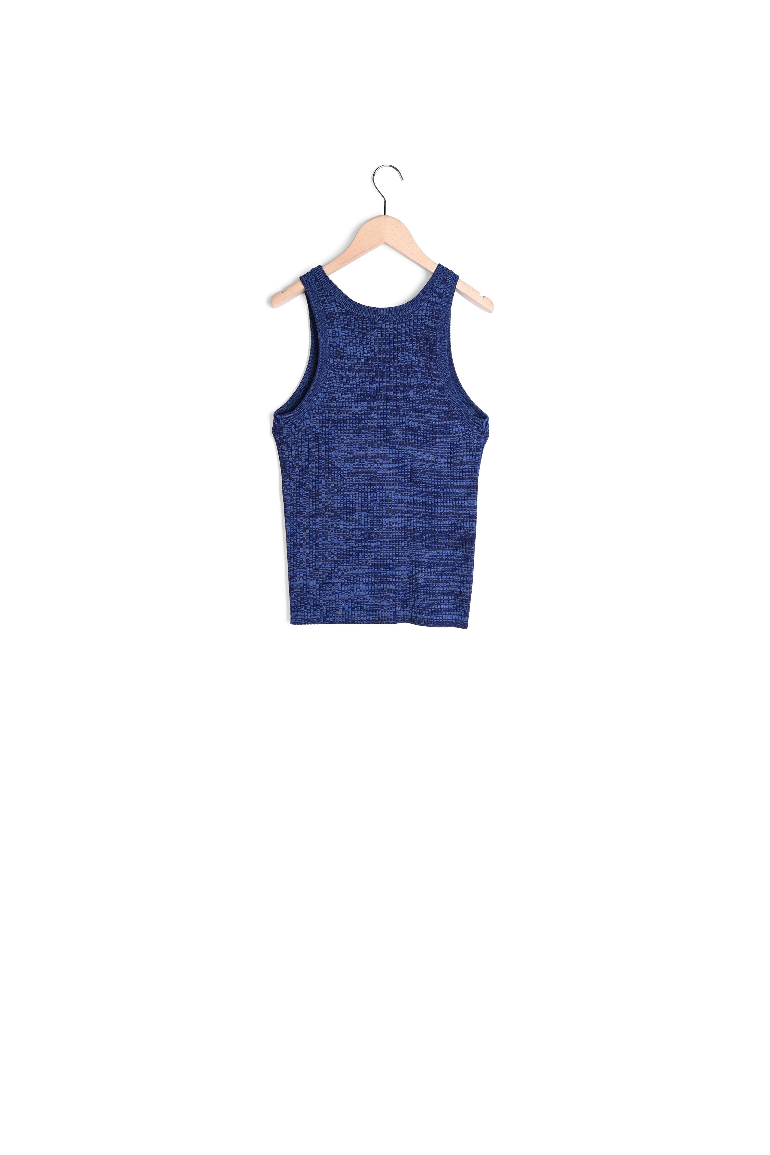 Photo produit Débardeur Posh bleu chiné côtelé numéro 1