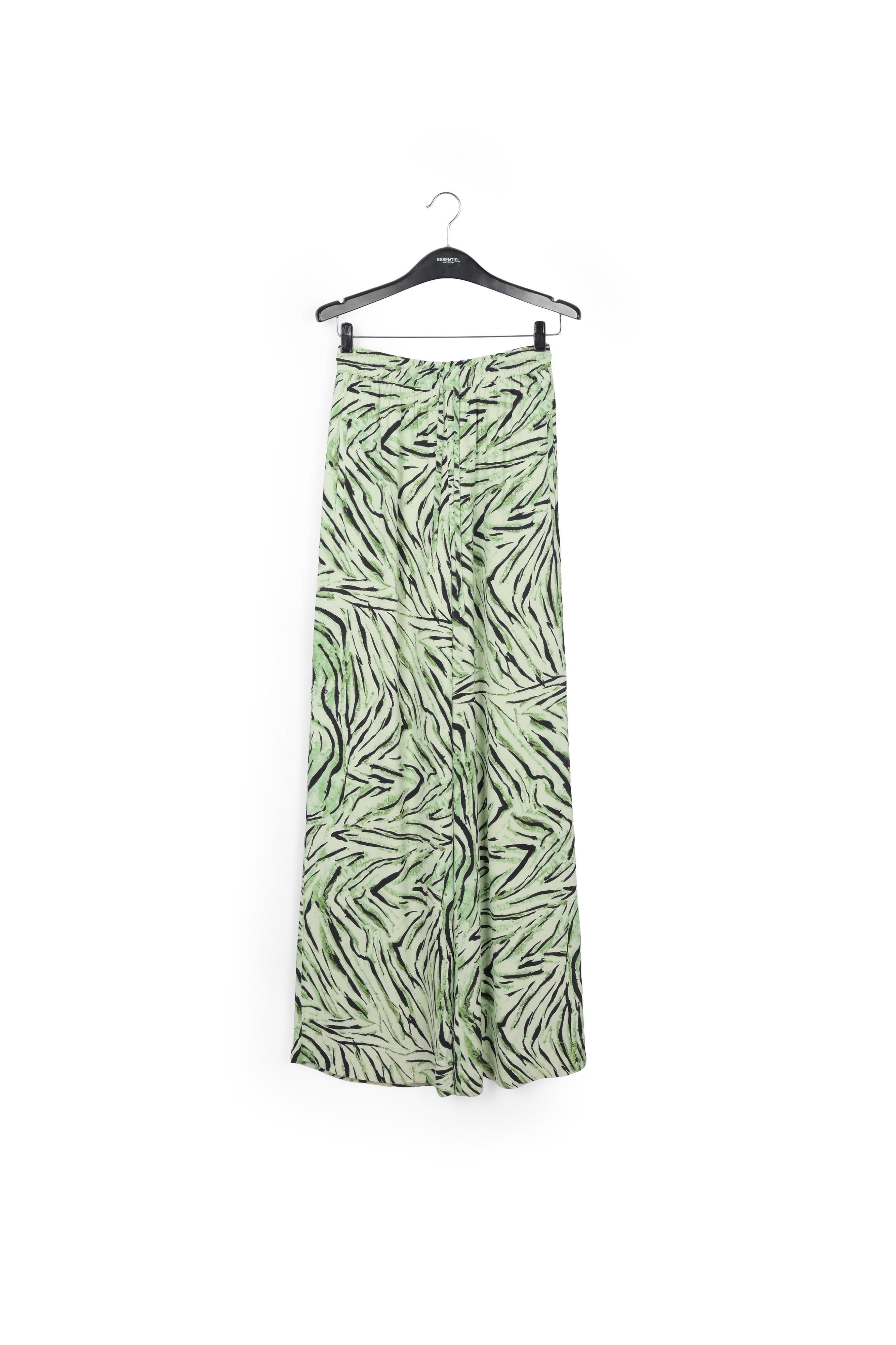 Pantalon large vert menthe avec imprimé tigre RE—SSENTIEL seconde main photo 1