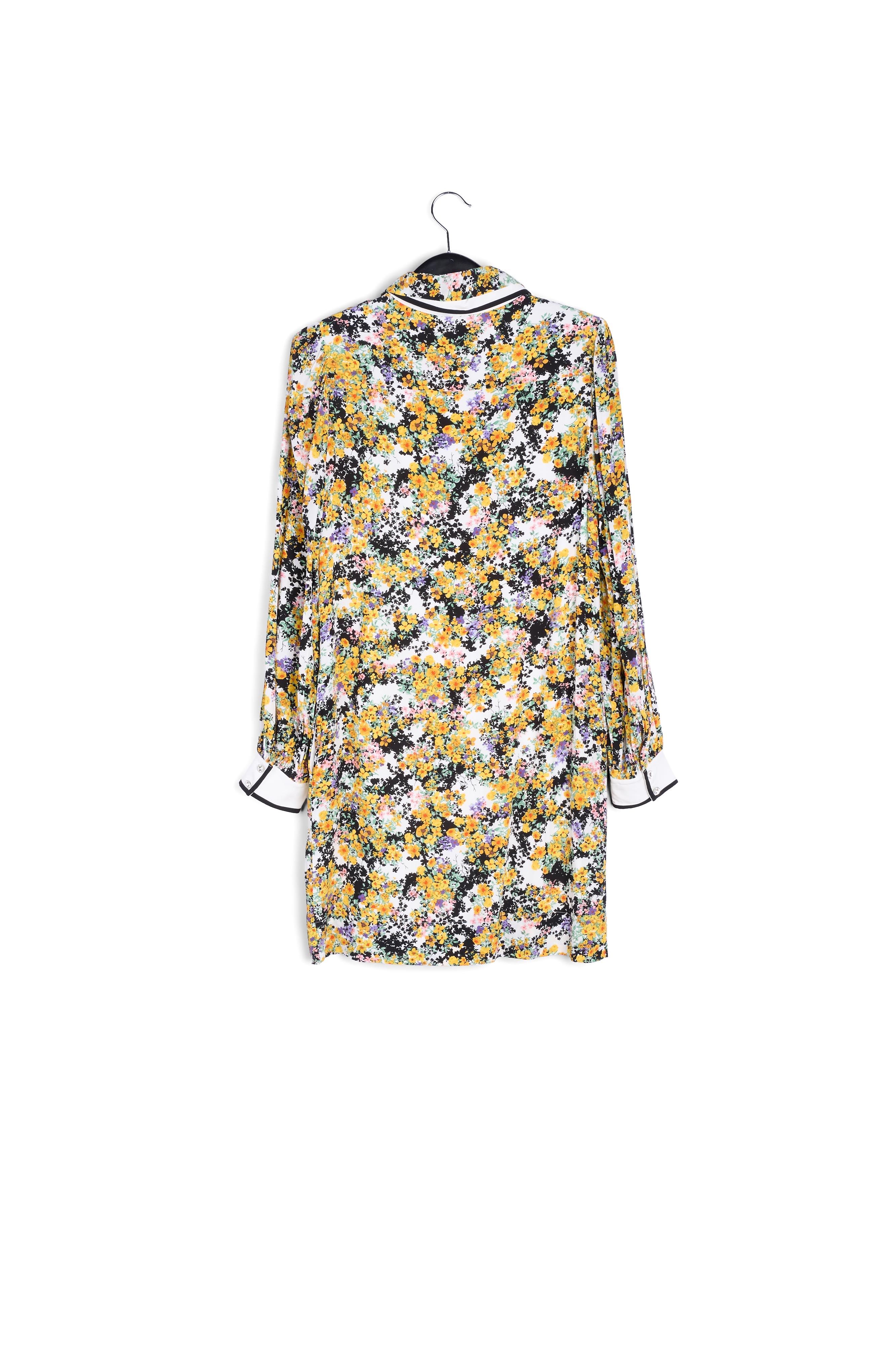 Mini robe chemise blanc cassé à fleurs RE—SSENTIEL seconde main photo 2