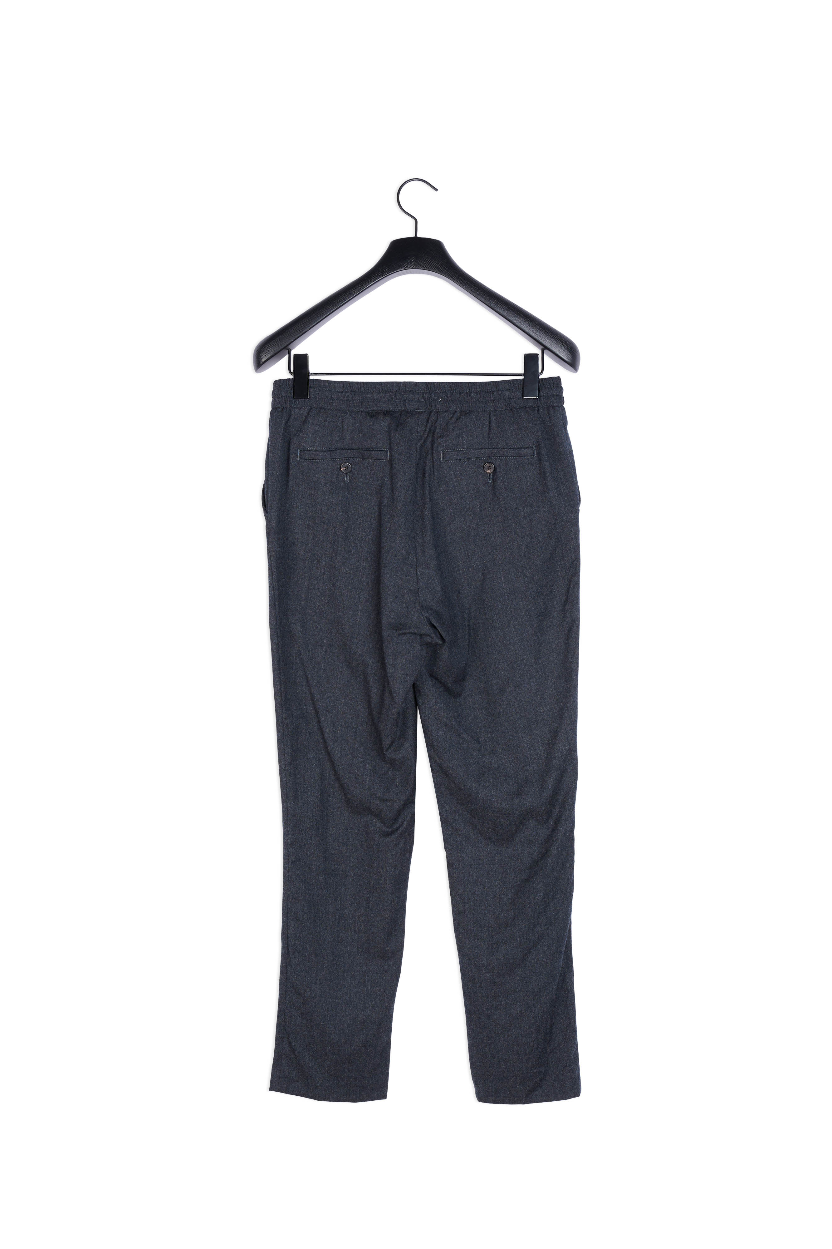 Elasticized waist carrot fit trousers