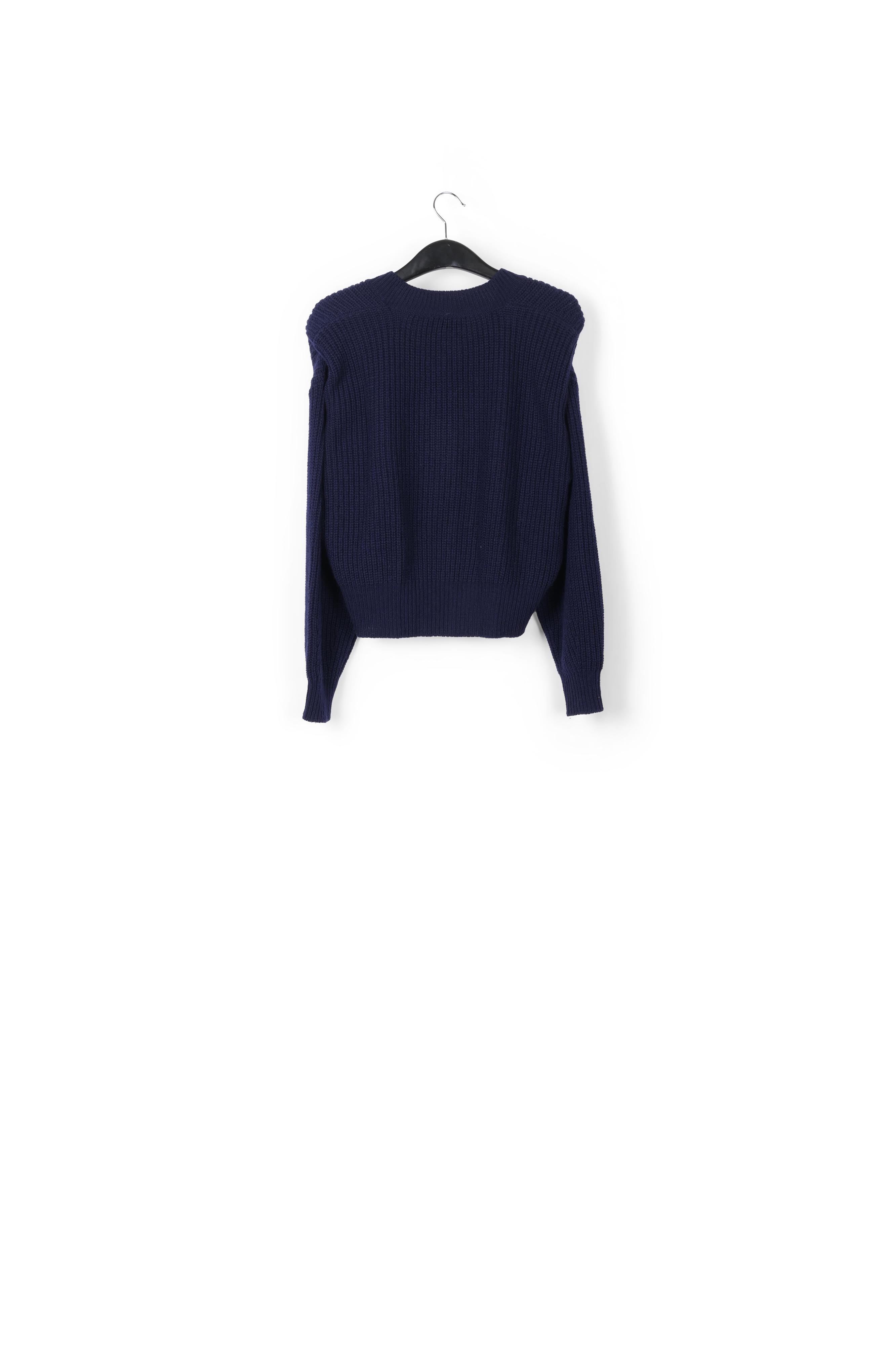 Pull bleu foncé à  épaulettes RE—SSENTIEL seconde main photo 2