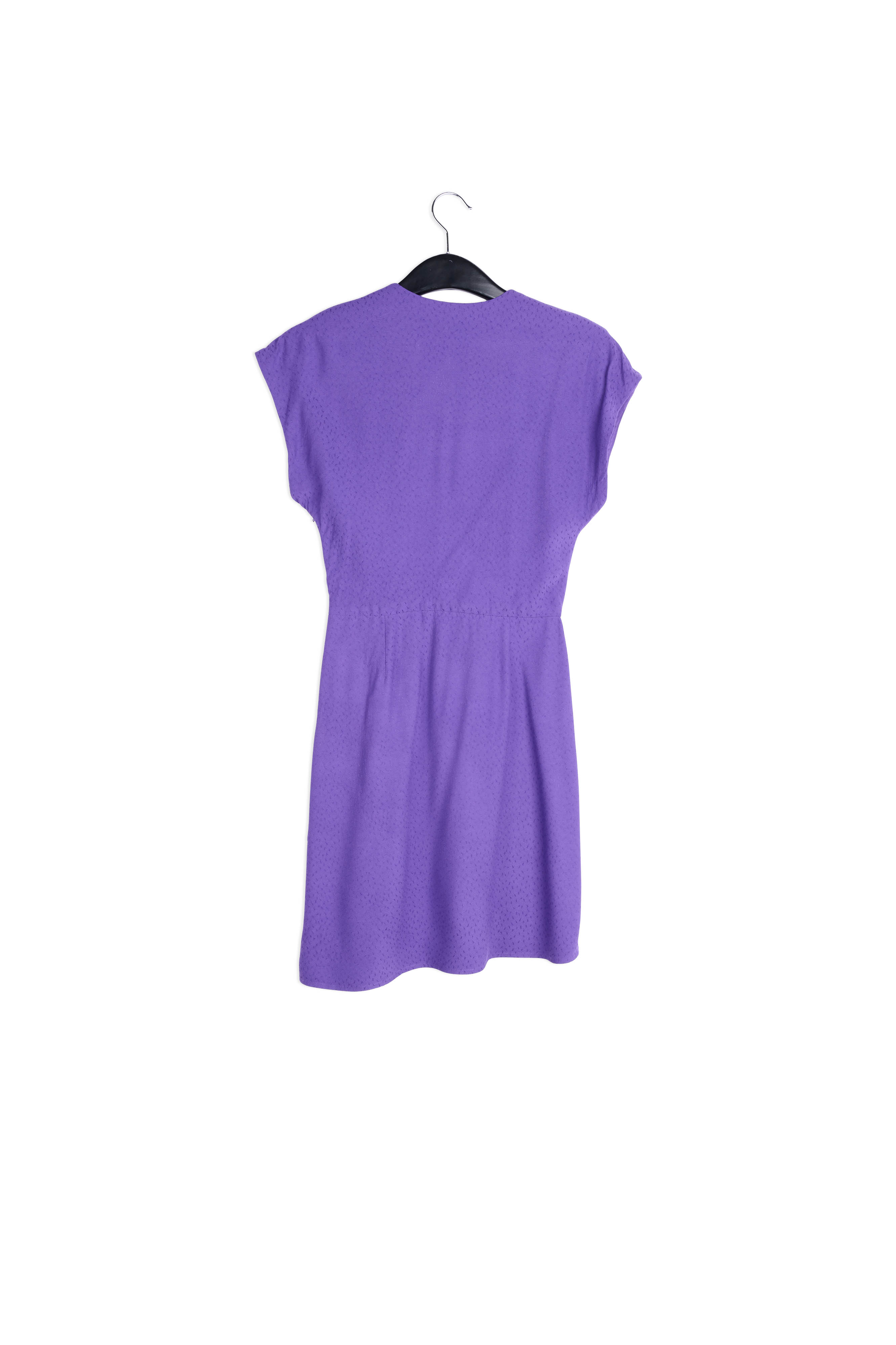 Robe cache-coeur en crêpe violet RE—SSENTIEL seconde main photo 2