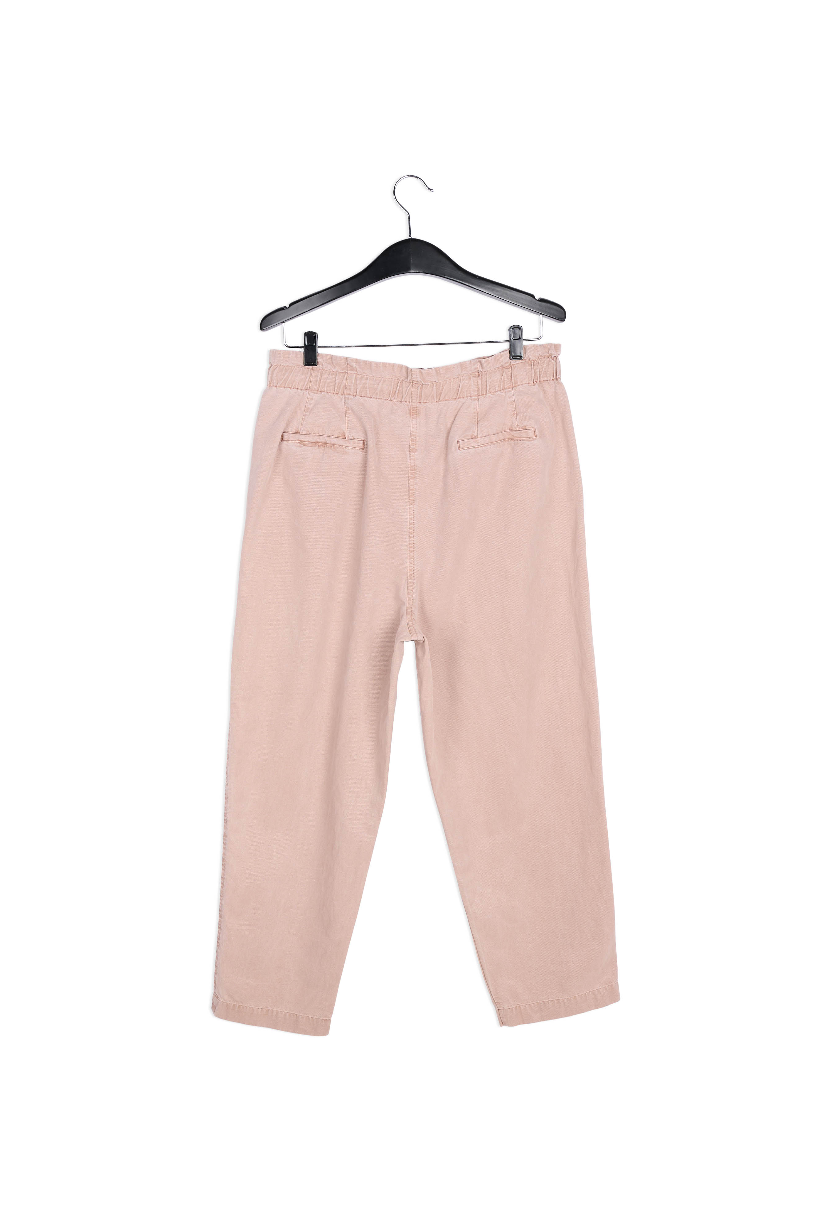 Pantalon fuselé en coton beige RE—SSENTIEL seconde main photo 2