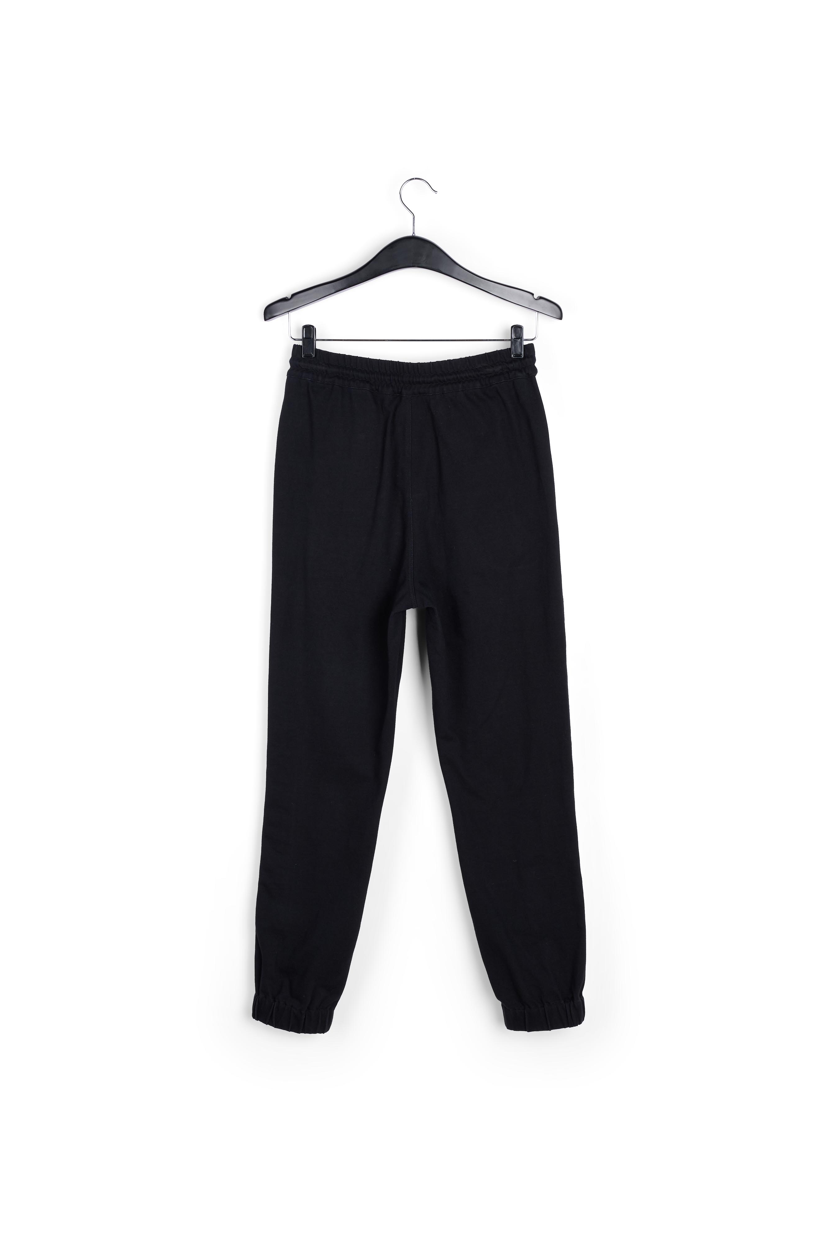 Black track pants with sideseam rib details RE—SSENTIEL second-hand photo 2