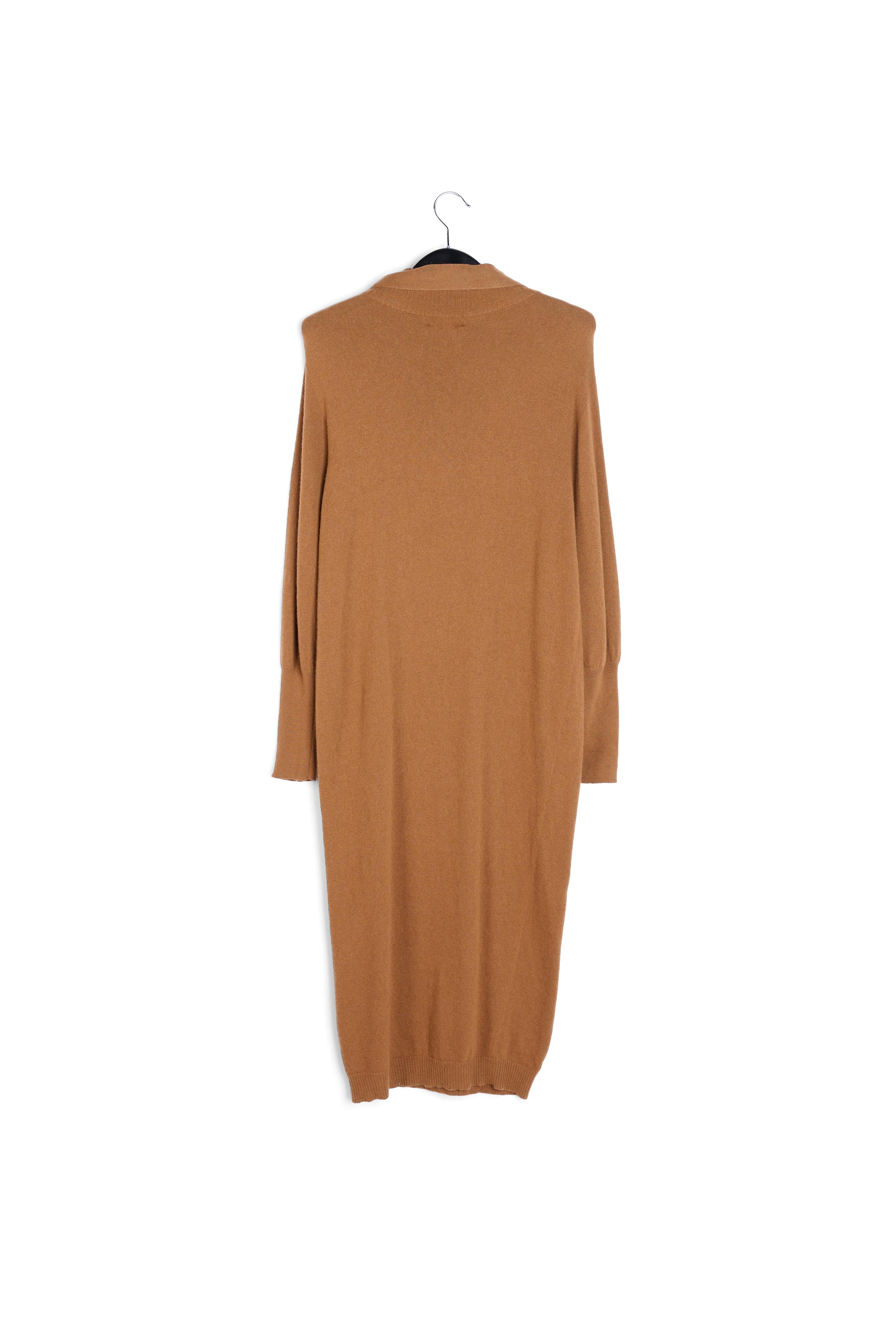 Robe midi camel en laine mérinos RE—SSENTIEL seconde main photo 2