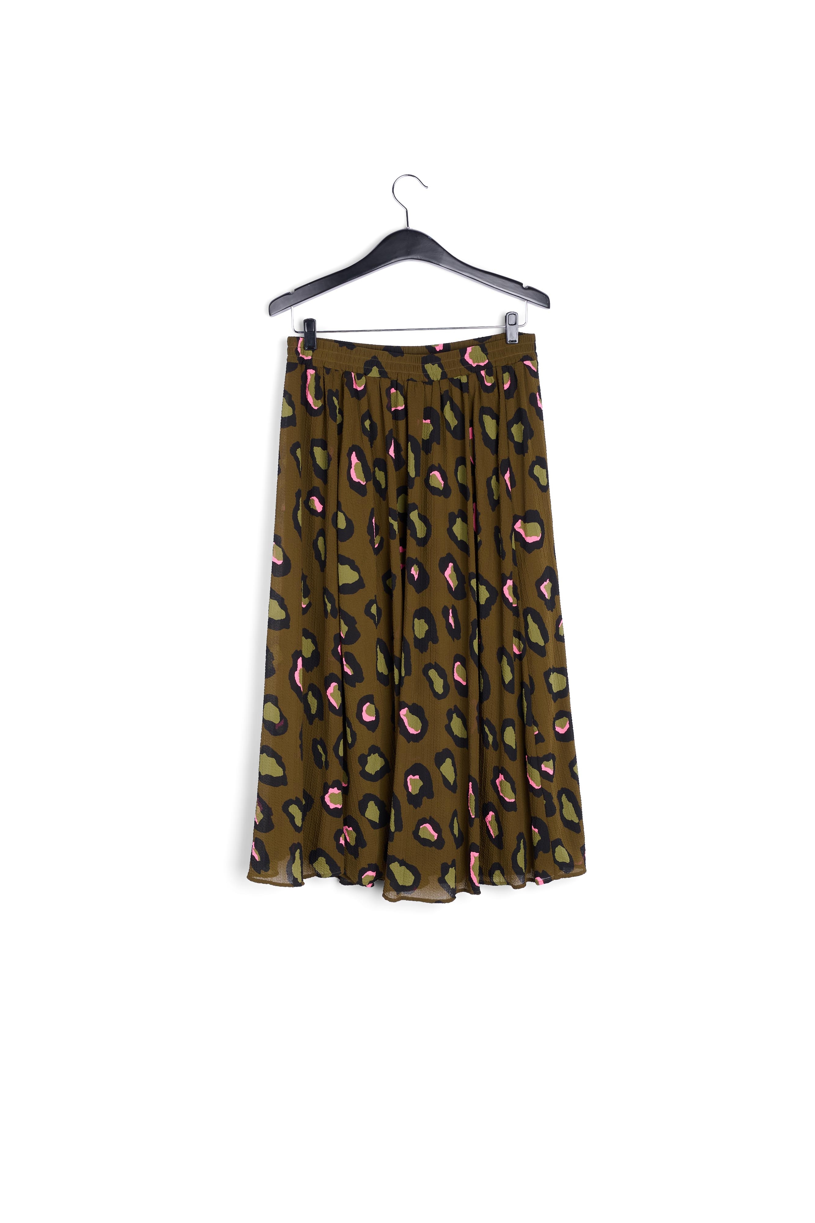 Kaki midirok met luipaardprint RE—SSENTIEL tweedehands photo 2
