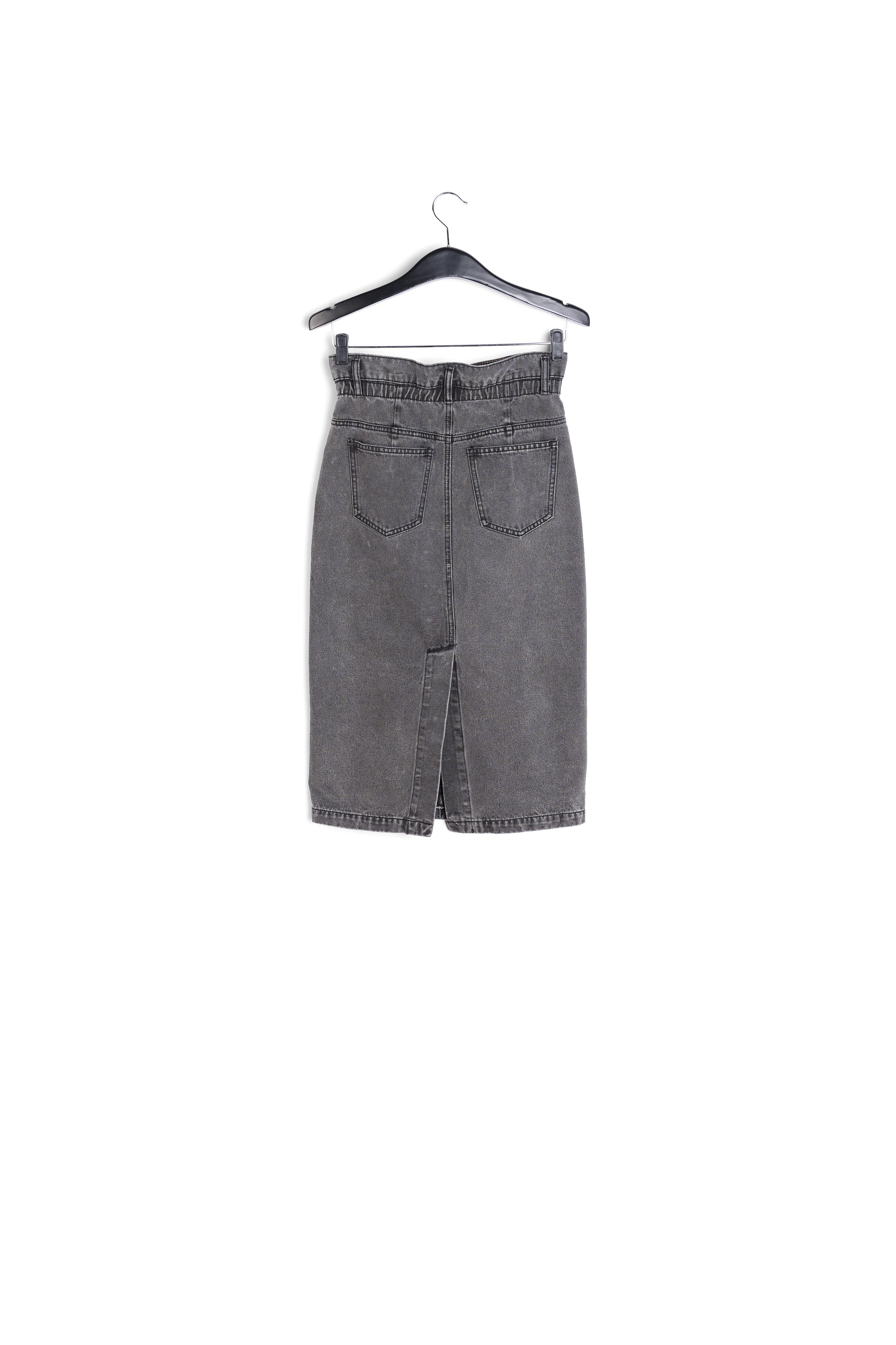 Dark grey denim pencil skirt RE—SSENTIEL second-hand photo 2