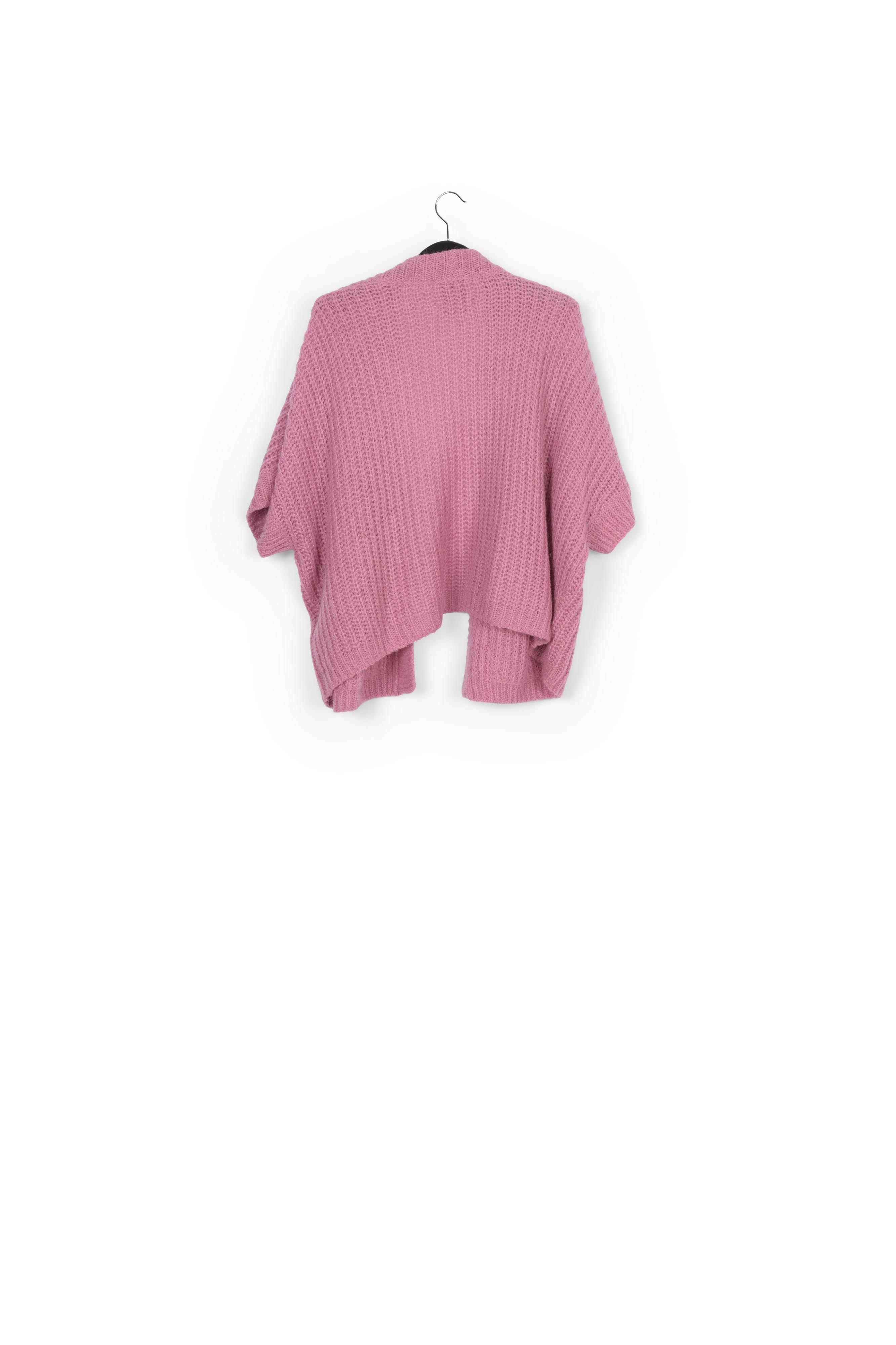 Cardigan rose en mohair mélangé RE—SSENTIEL seconde main photo 2