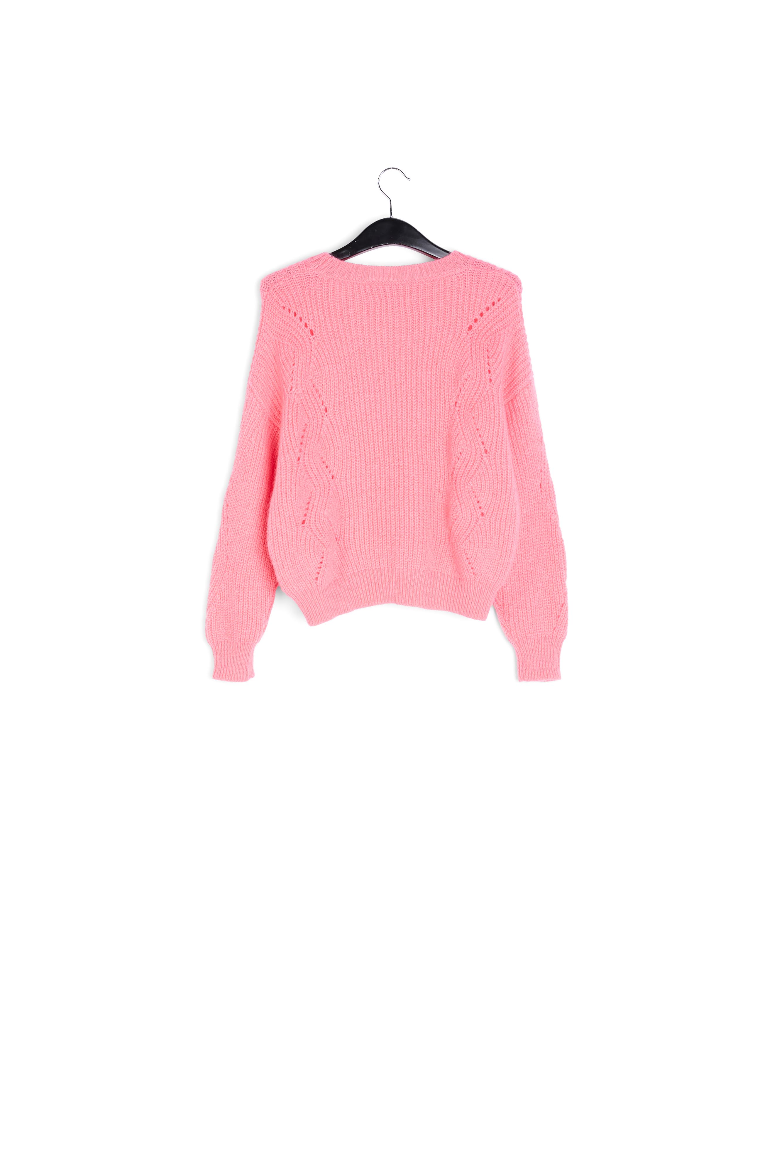 Pull côtelé rose en mélange de mohair RE—SSENTIEL seconde main photo 2