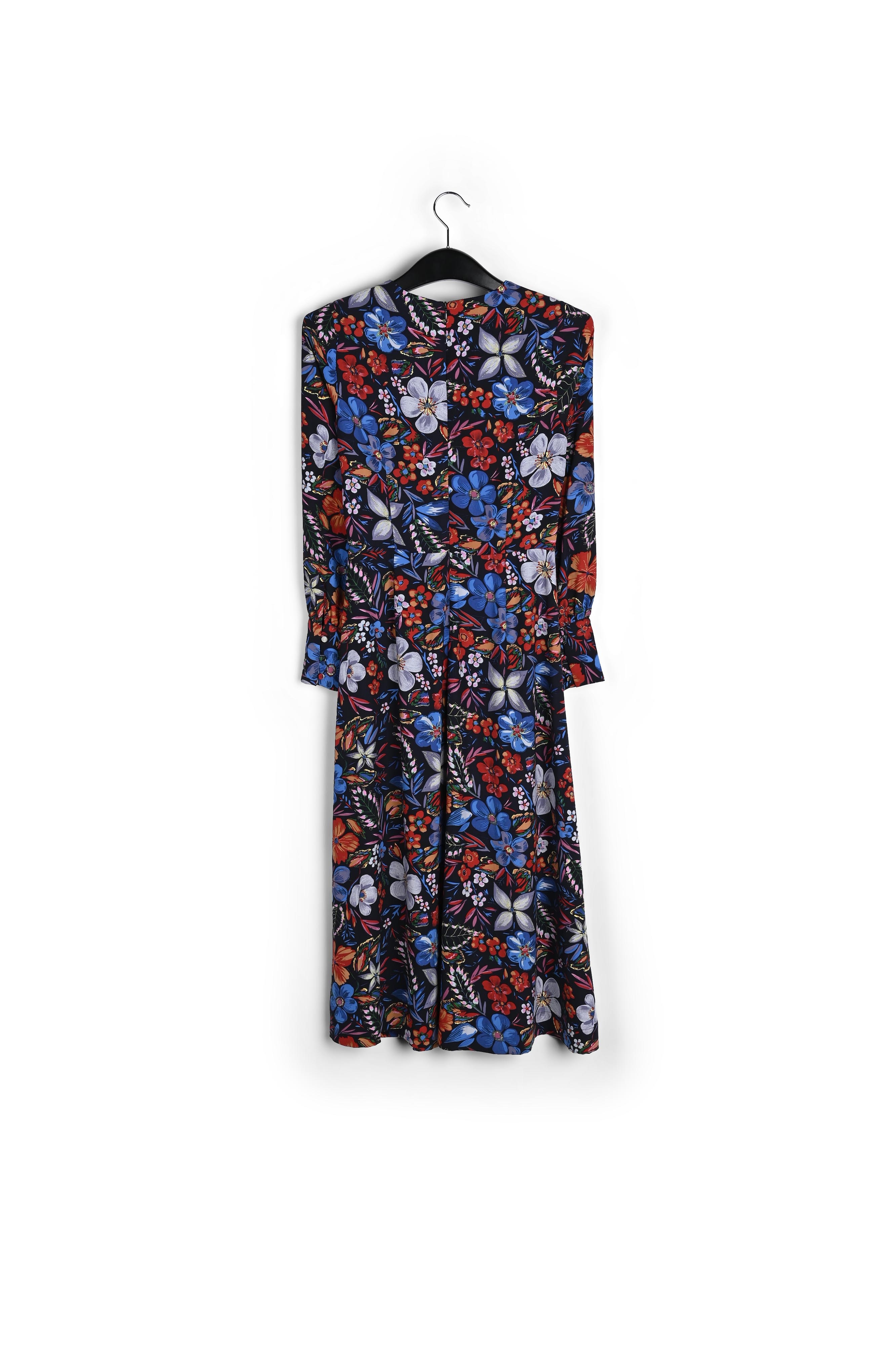 Dark blue floral midi dress RE—SSENTIEL second-hand photo 2