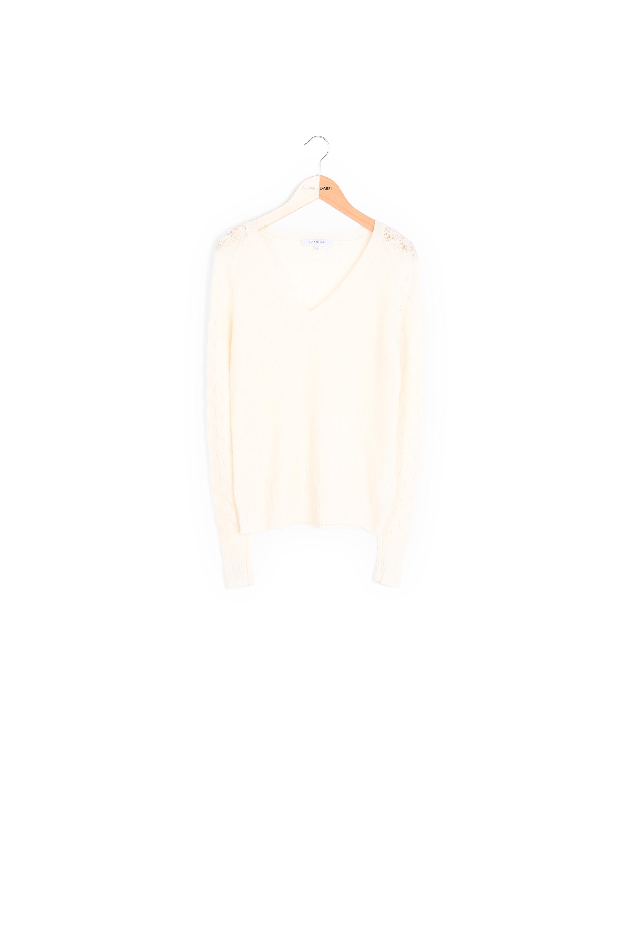 EMY - Pull V en laine et cachemire avec ajours Gerard Darel seconde main photo 1