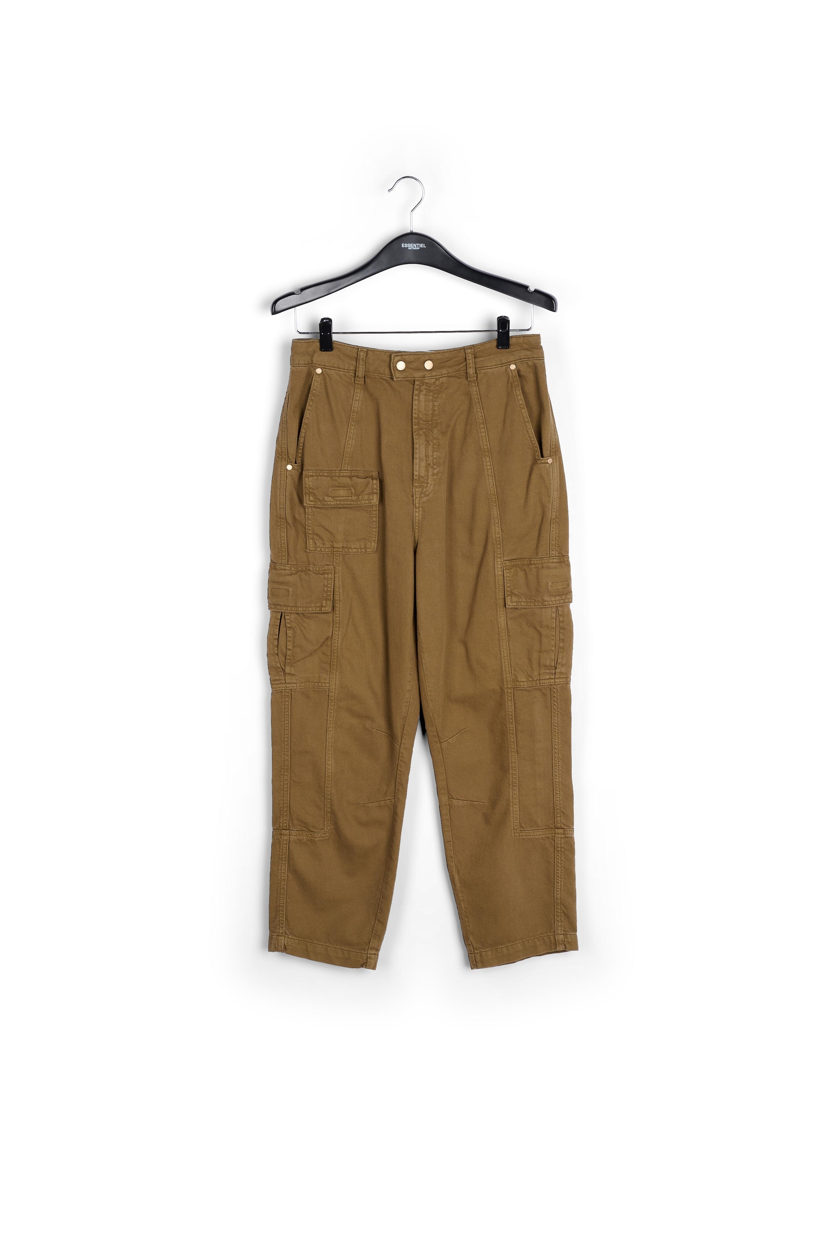 Khaki straight-leg cargo jeans RE—SSENTIEL second-hand photo 1