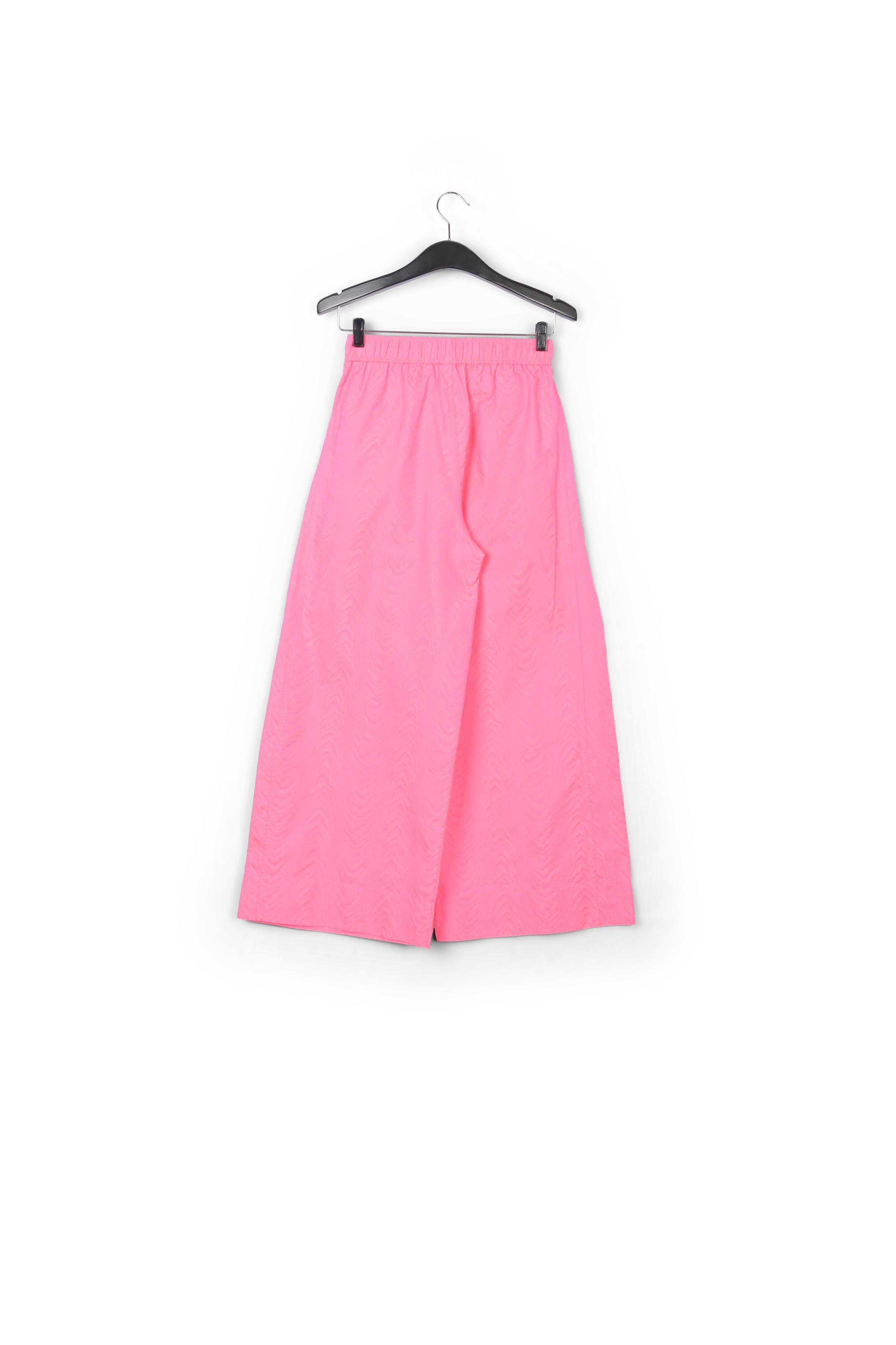 Pantalon large en jacquard rose néon RE—SSENTIEL seconde main photo 2