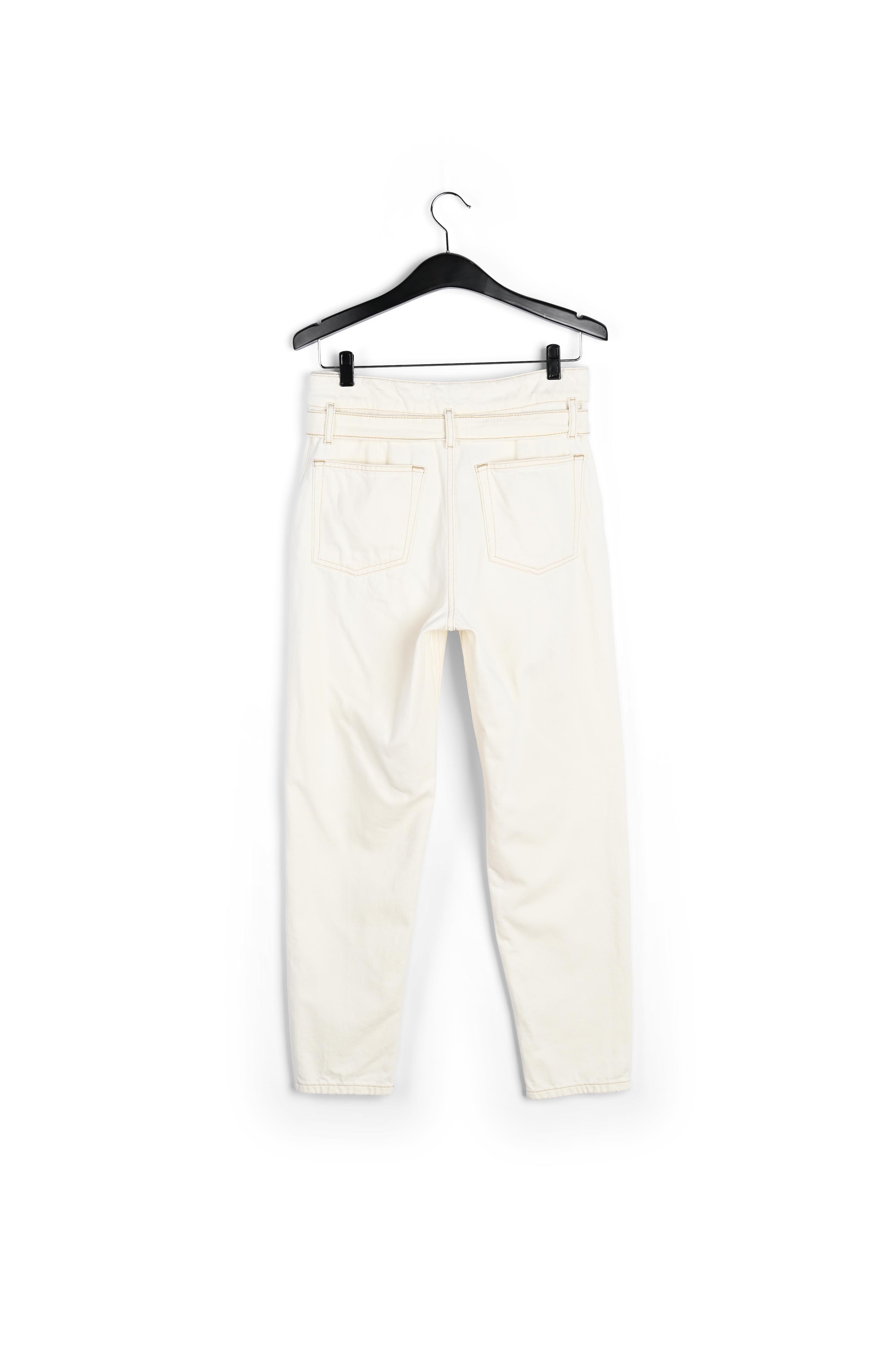 Off-white belted carrot-shaped high-rise jeans RE—SSENTIEL second-hand photo 2