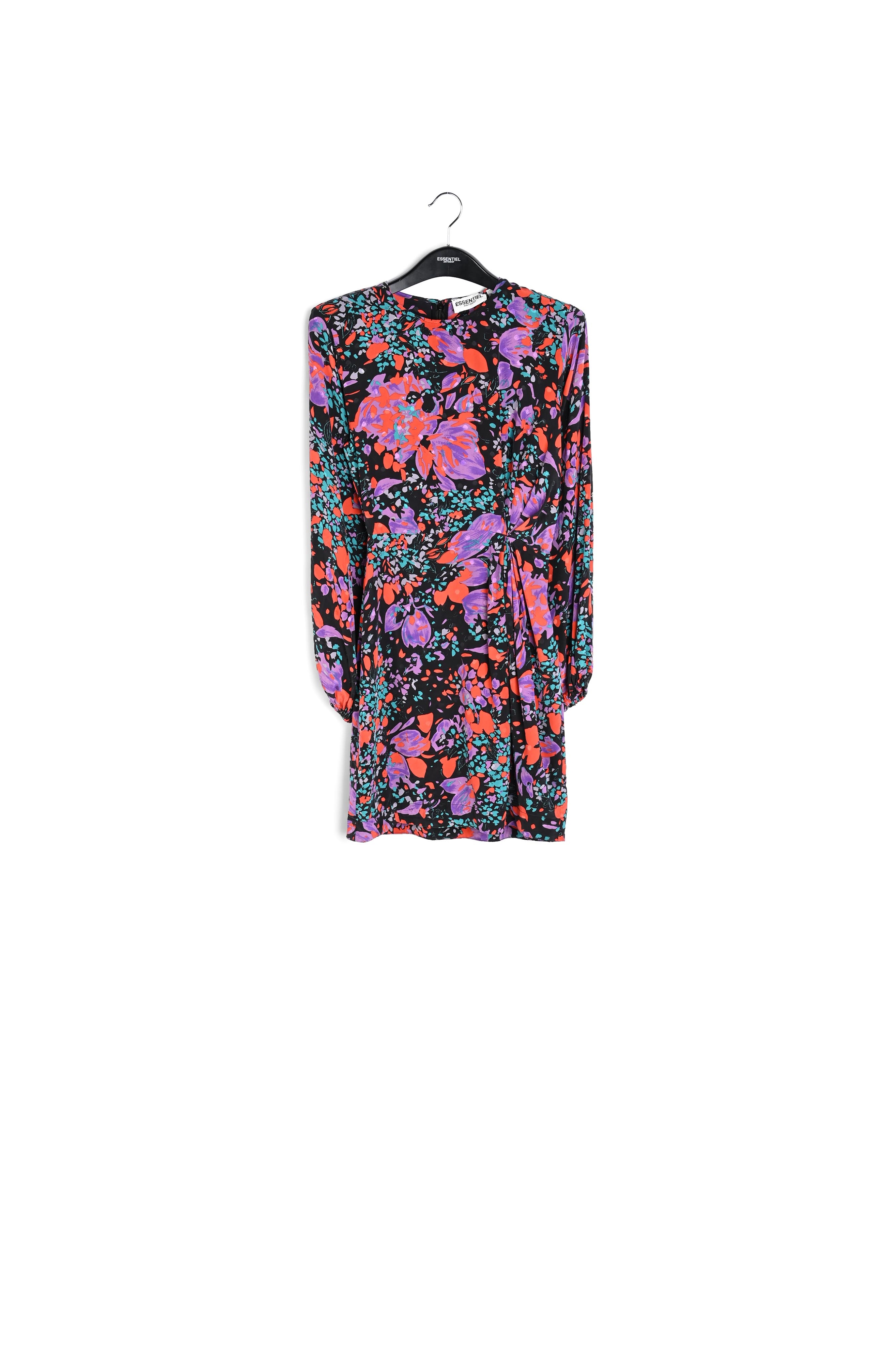 Black silk jacquard mini dress RE—SSENTIEL second-hand photo 1