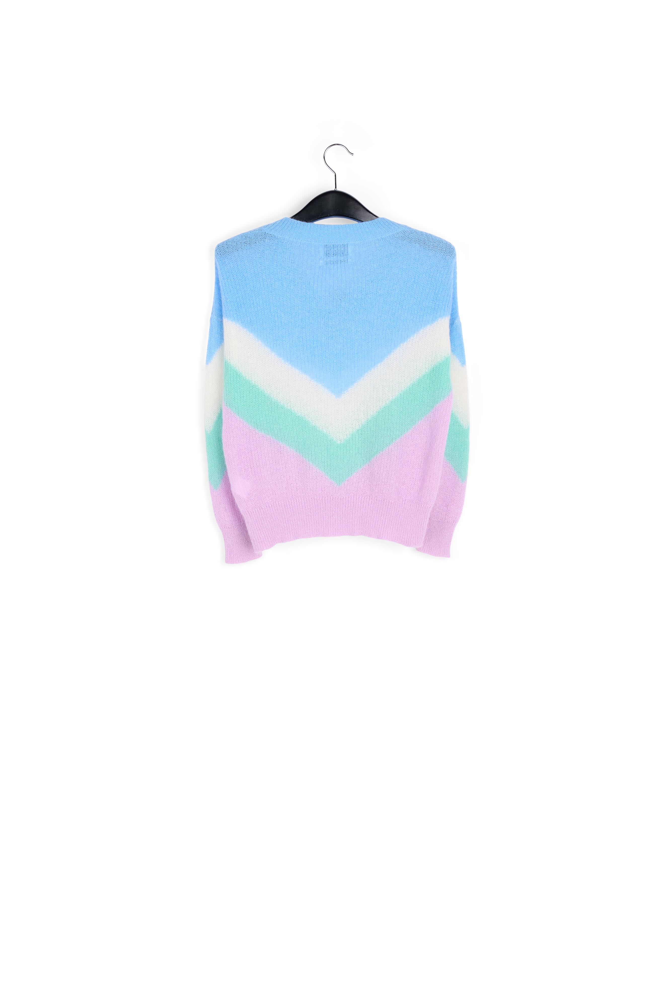 Blue, white and purple v pattern sweater RE—SSENTIEL second-hand photo 2