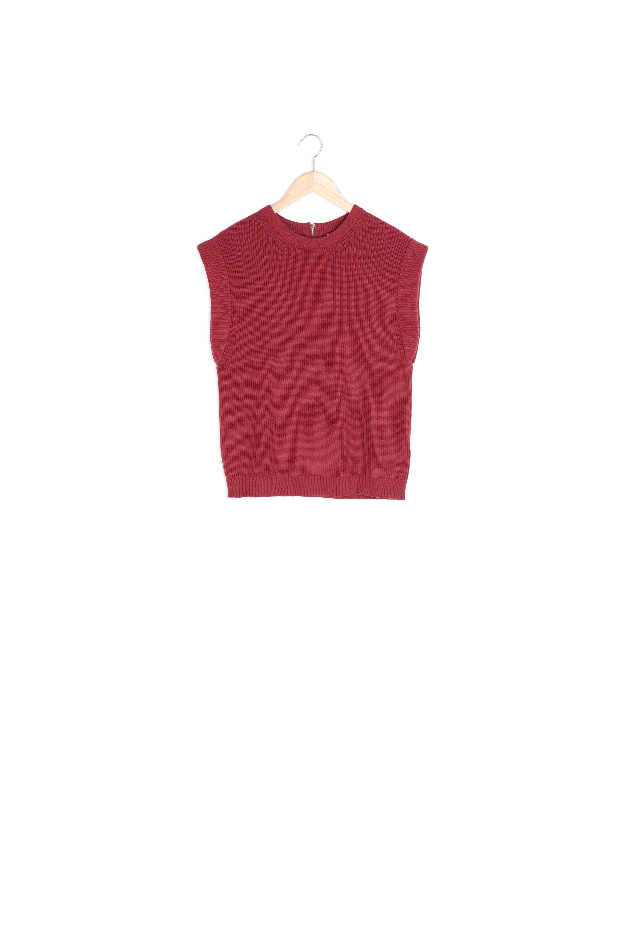 Pull sans manches en viscose EcoVero grenat Bill Maison 123 seconde main photo 1