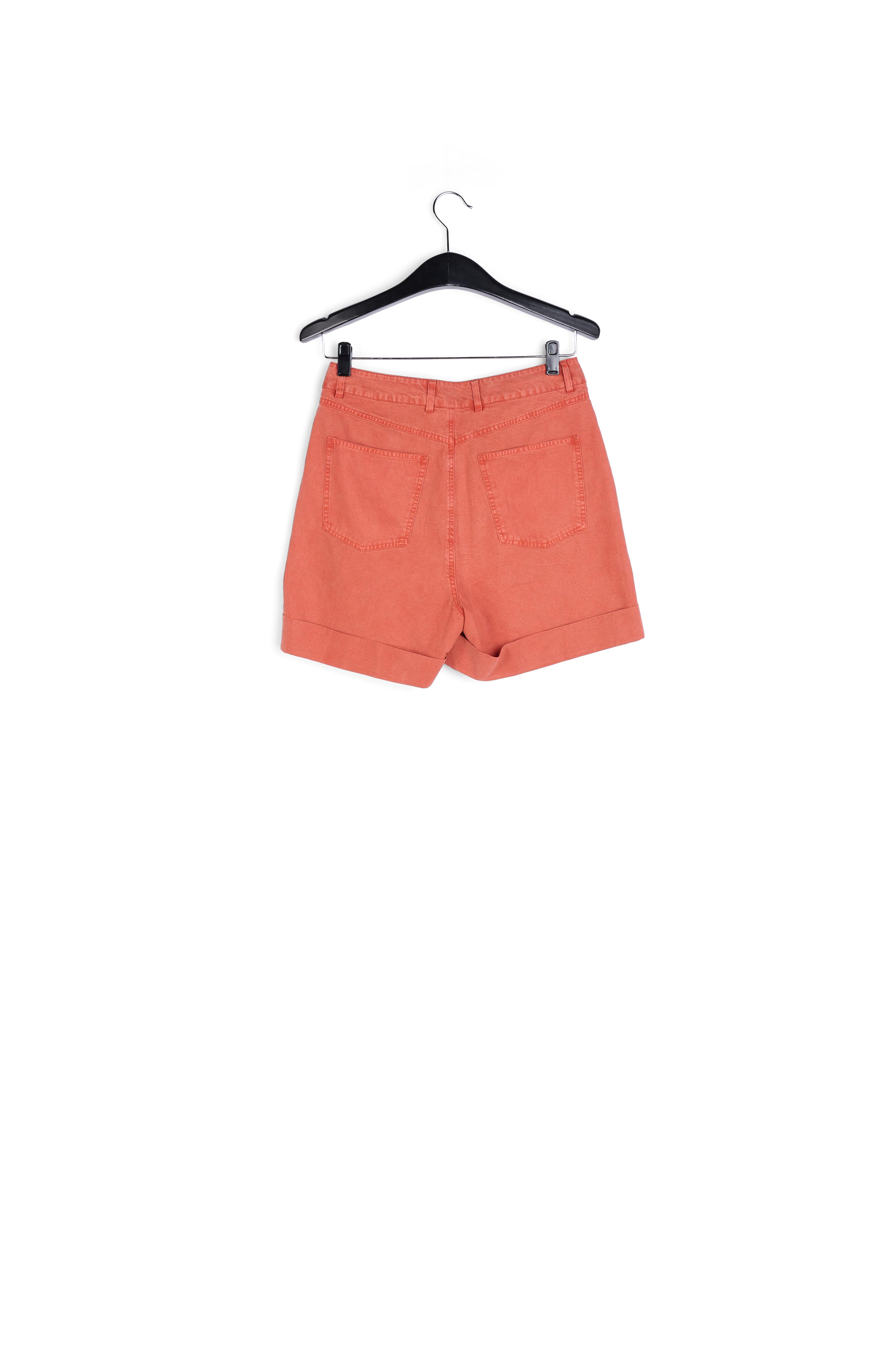 Donkeroranje jeansshort met hoge taille RE—SSENTIEL tweedehands photo 2