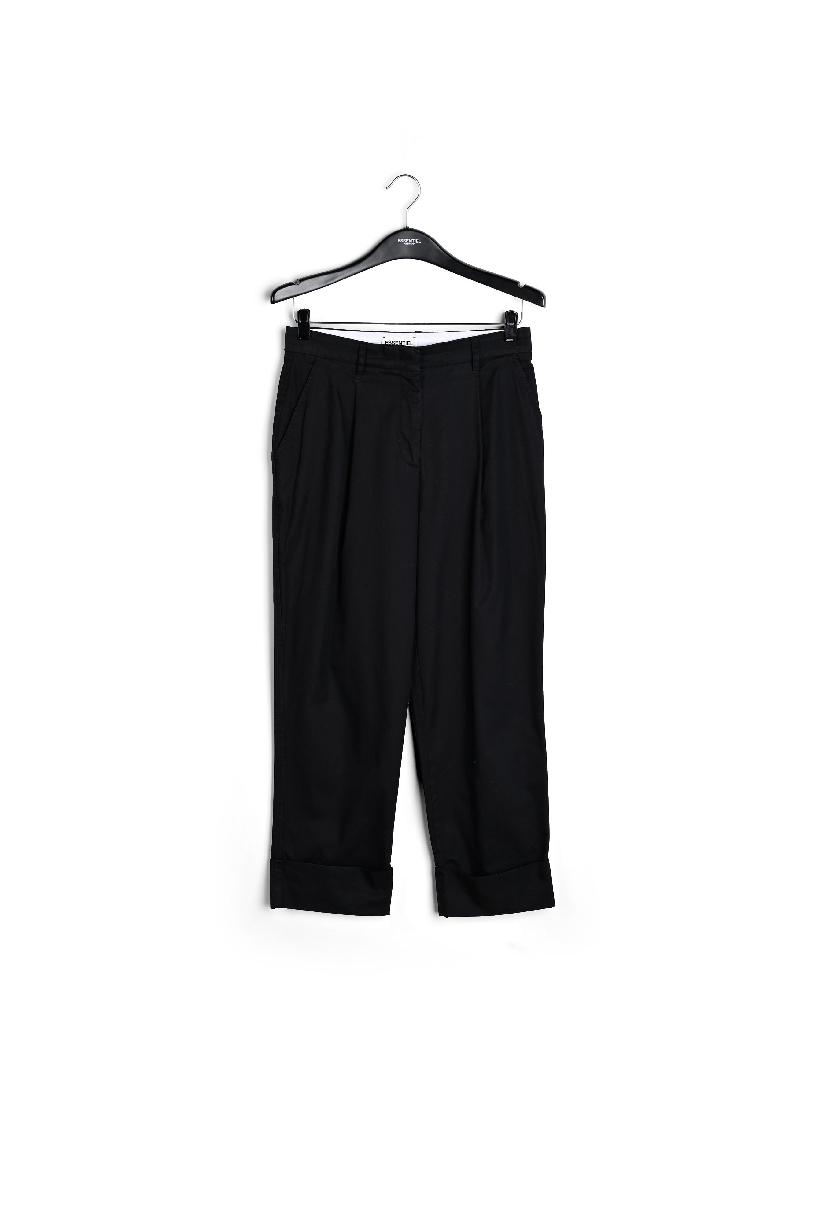 Zwarte katoenmix broek met rechte pijpen RE—SSENTIEL tweedehands photo 1