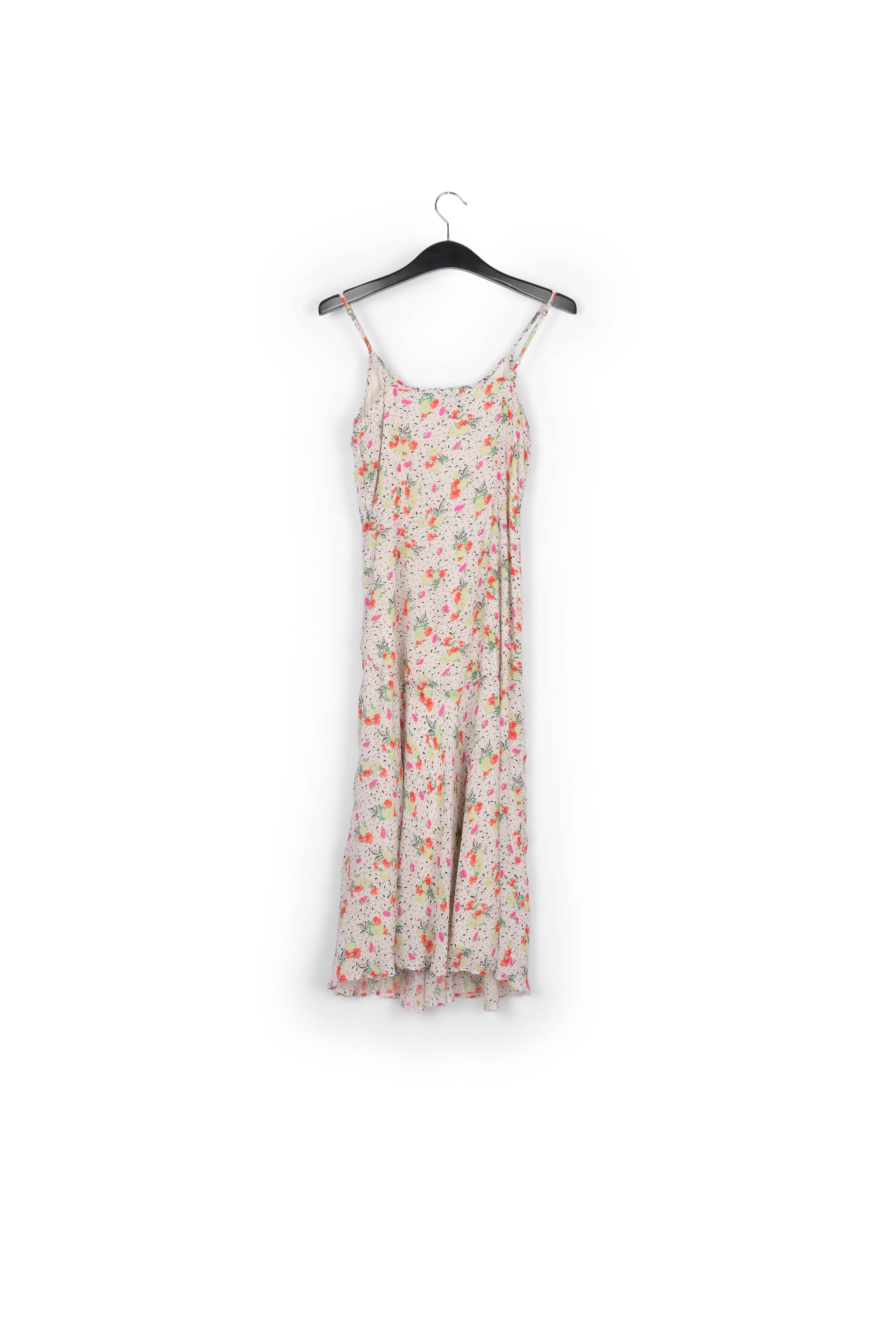Robe midi blanc cassé à fleurs avec encolure v RE—SSENTIEL seconde main photo 2