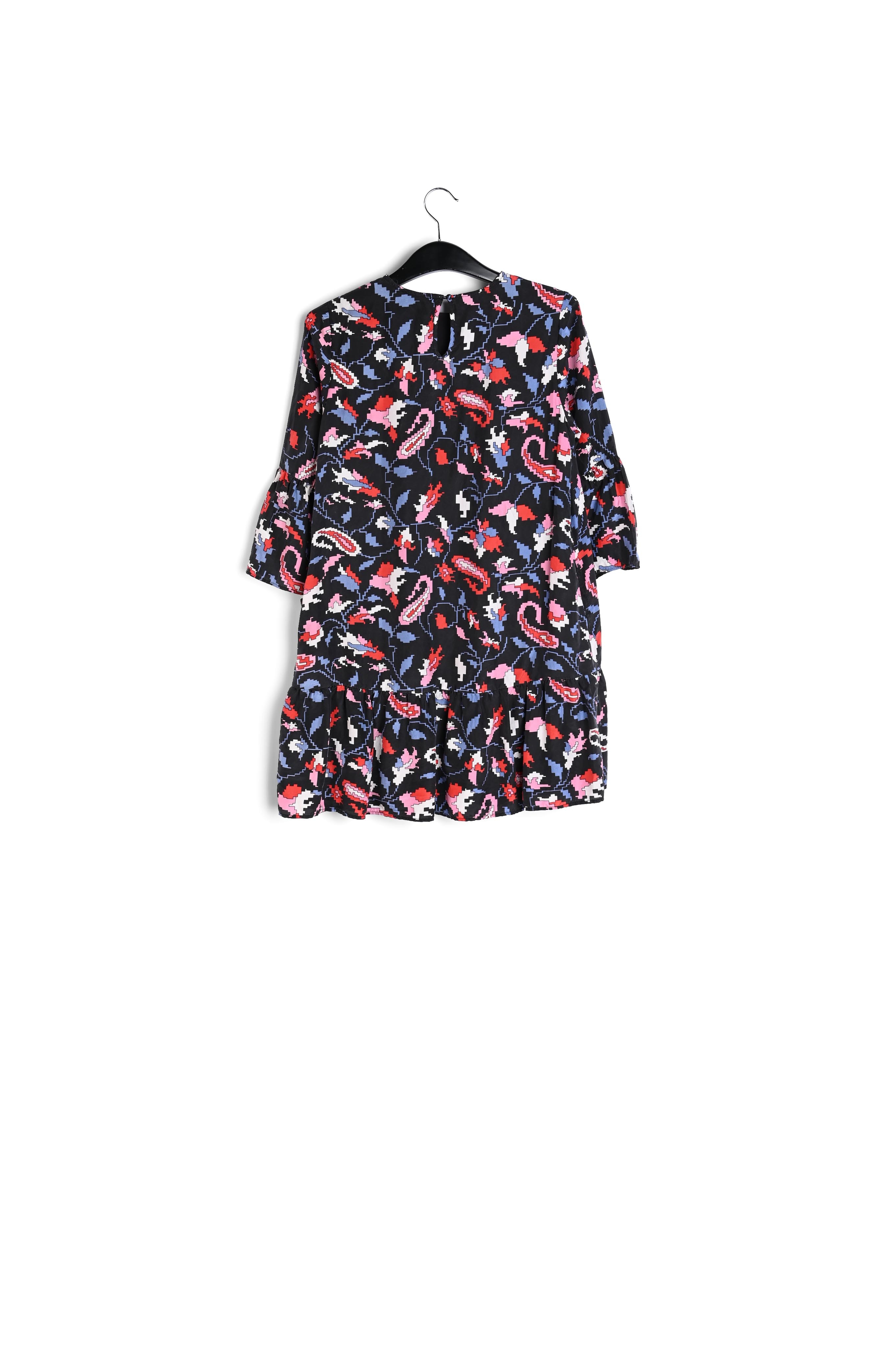Brown silk dress with flower print RE—SSENTIEL second-hand photo 2