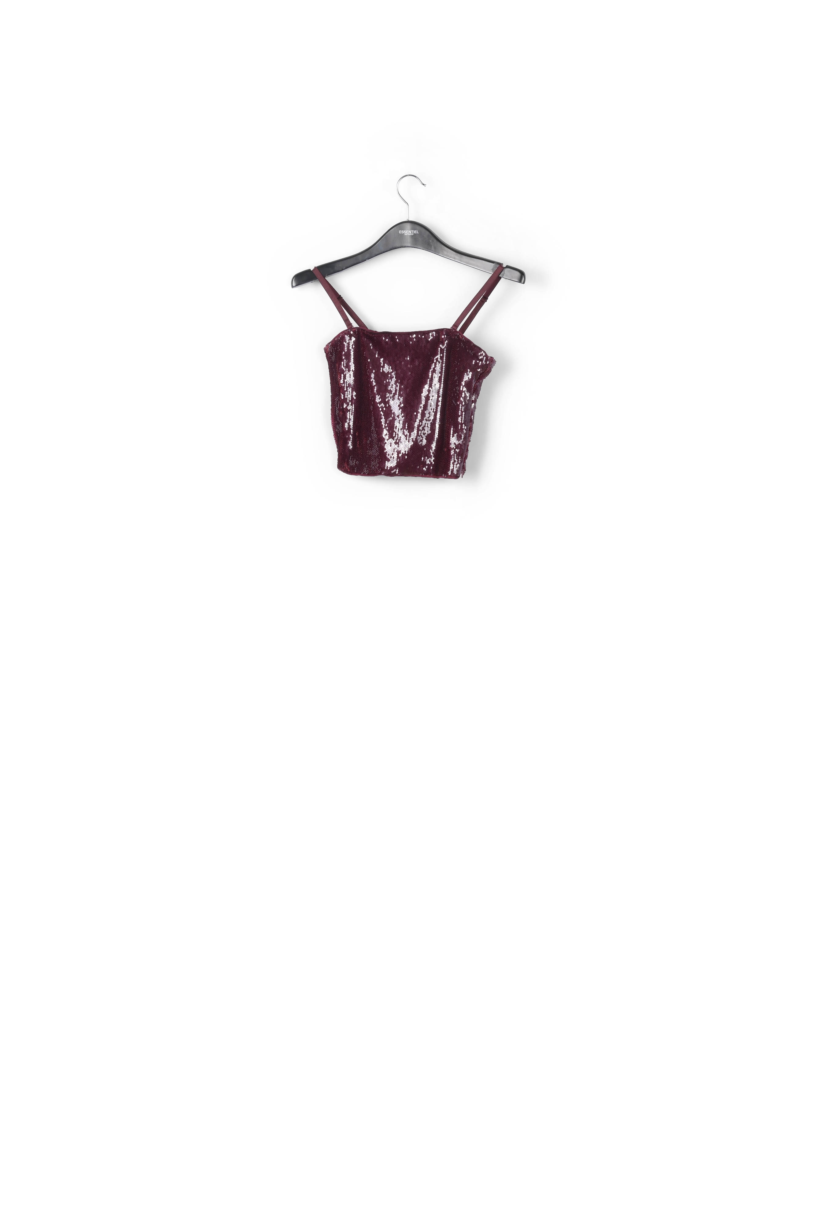 Burgundy sequin-embellished top RE—SSENTIEL second-hand photo 1