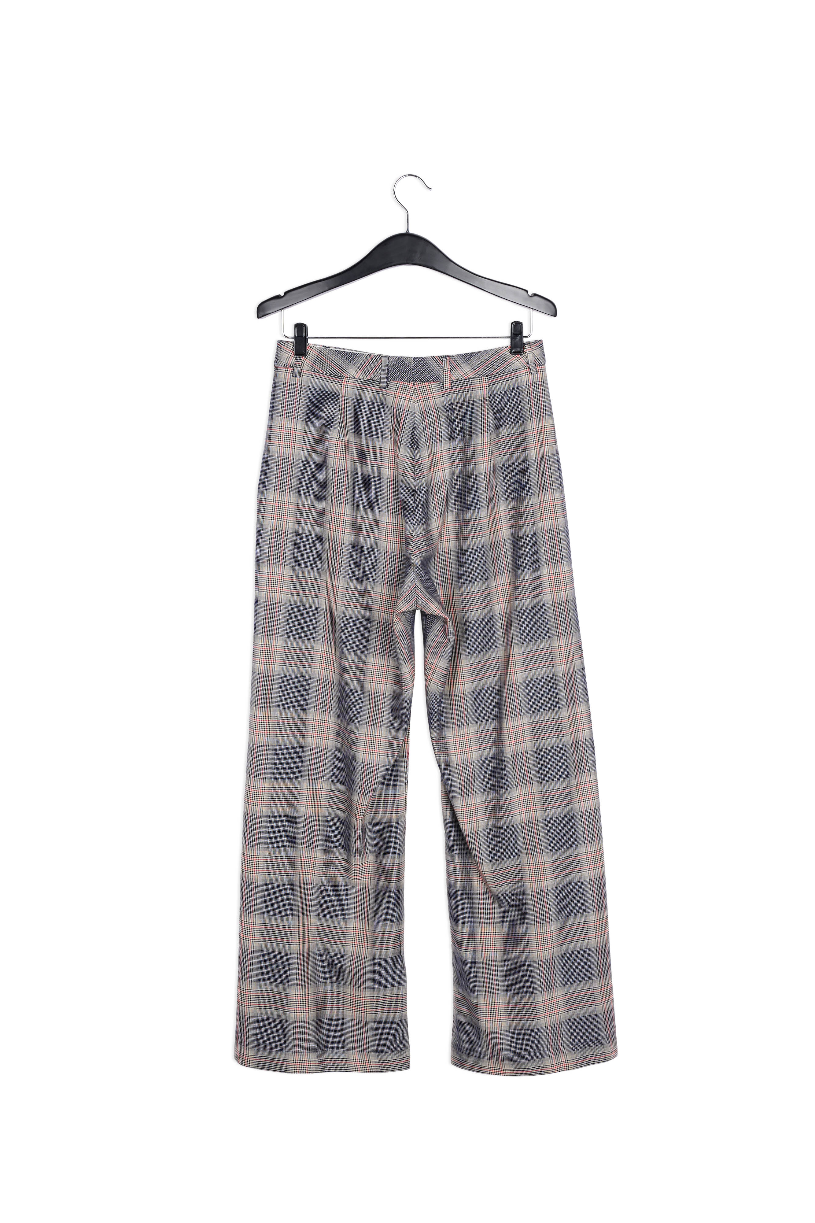 Grey plaid wide-leg pants RE—SSENTIEL second-hand photo 2
