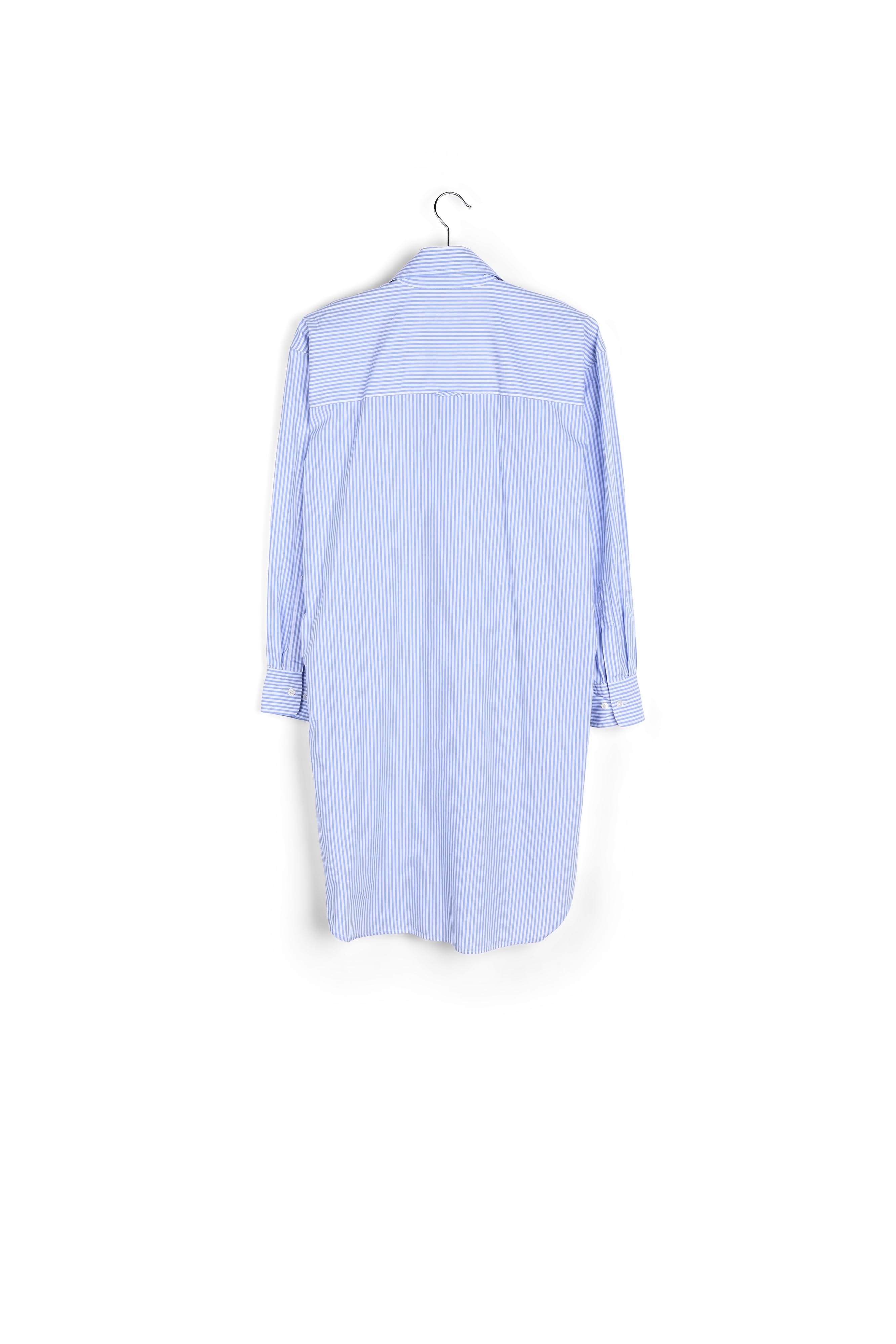Robe chemise à rayures bleu pà¢le et blanc cassé RE—SSENTIEL seconde main photo 2