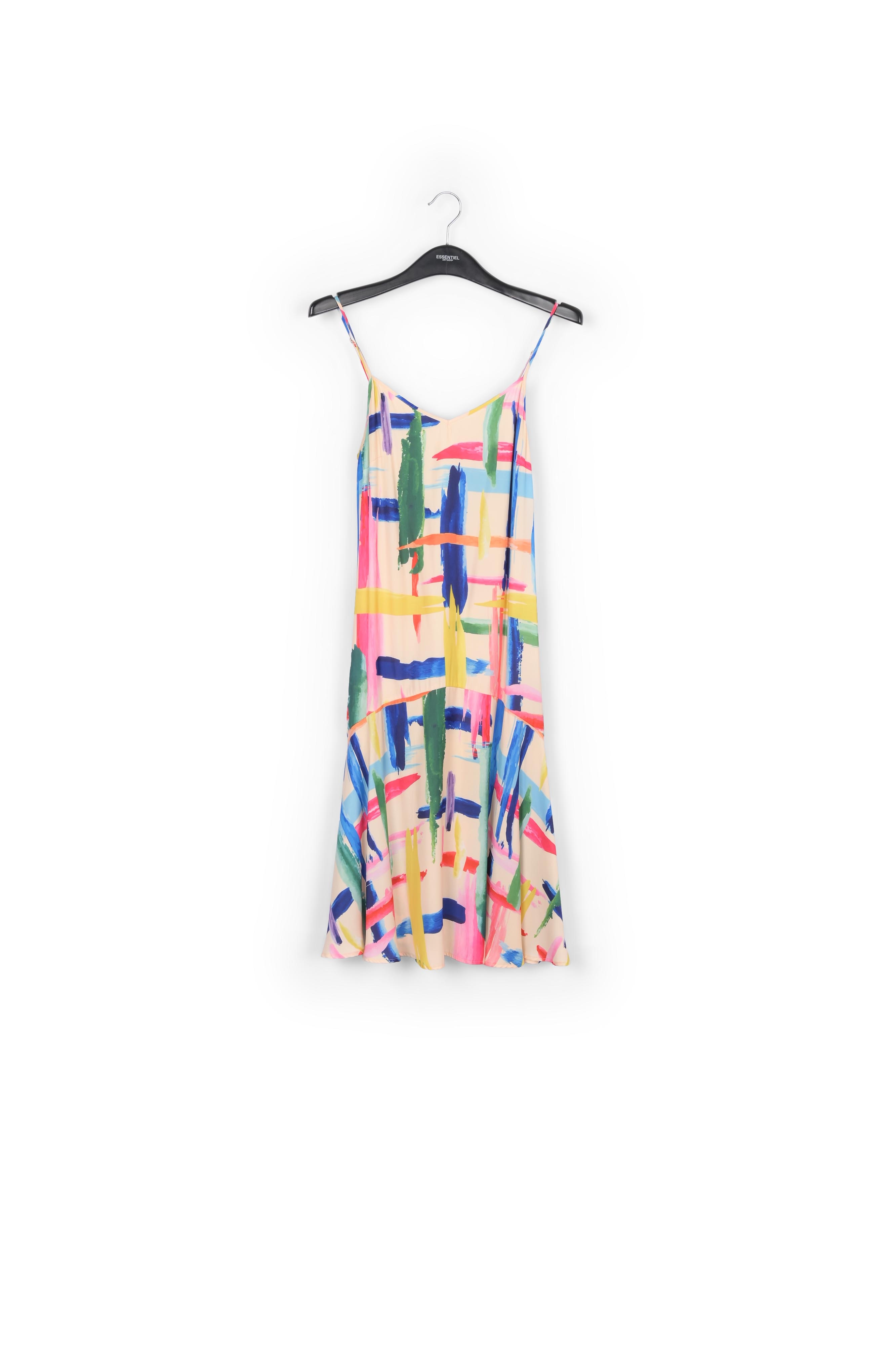 Robe midi à rayures graphiques multicolores RE—SSENTIEL seconde main photo 1