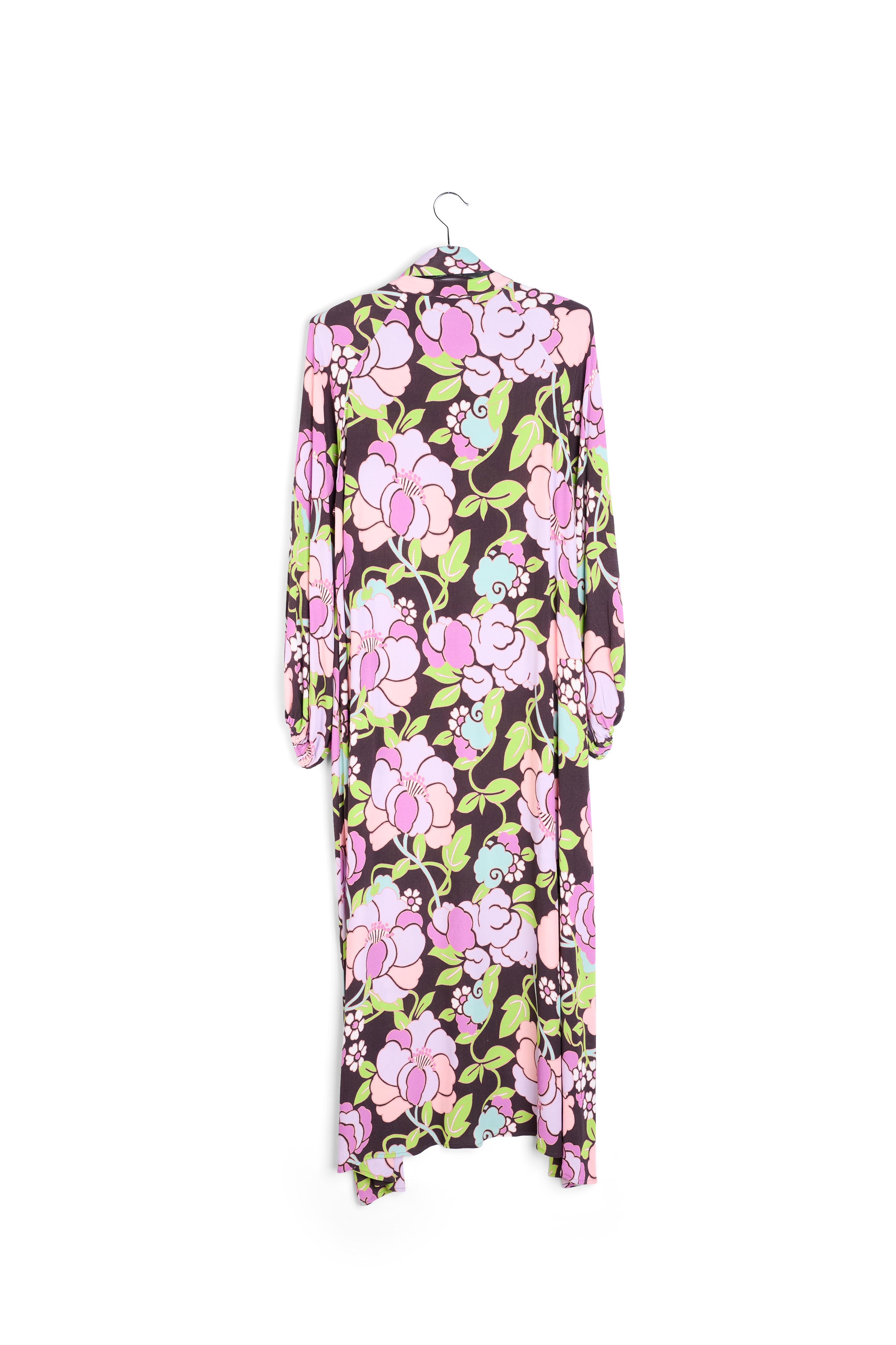 Robe maxi noire à  imprimé fleuri RE—SSENTIEL seconde main photo 2