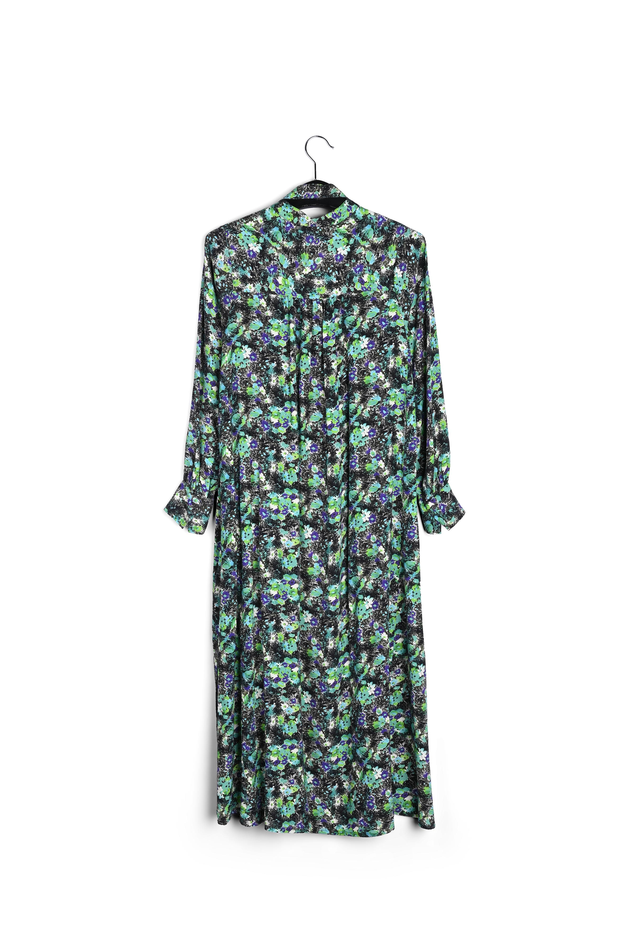 Robe chemise verte fleurie à ligne a RE—SSENTIEL seconde main photo 2