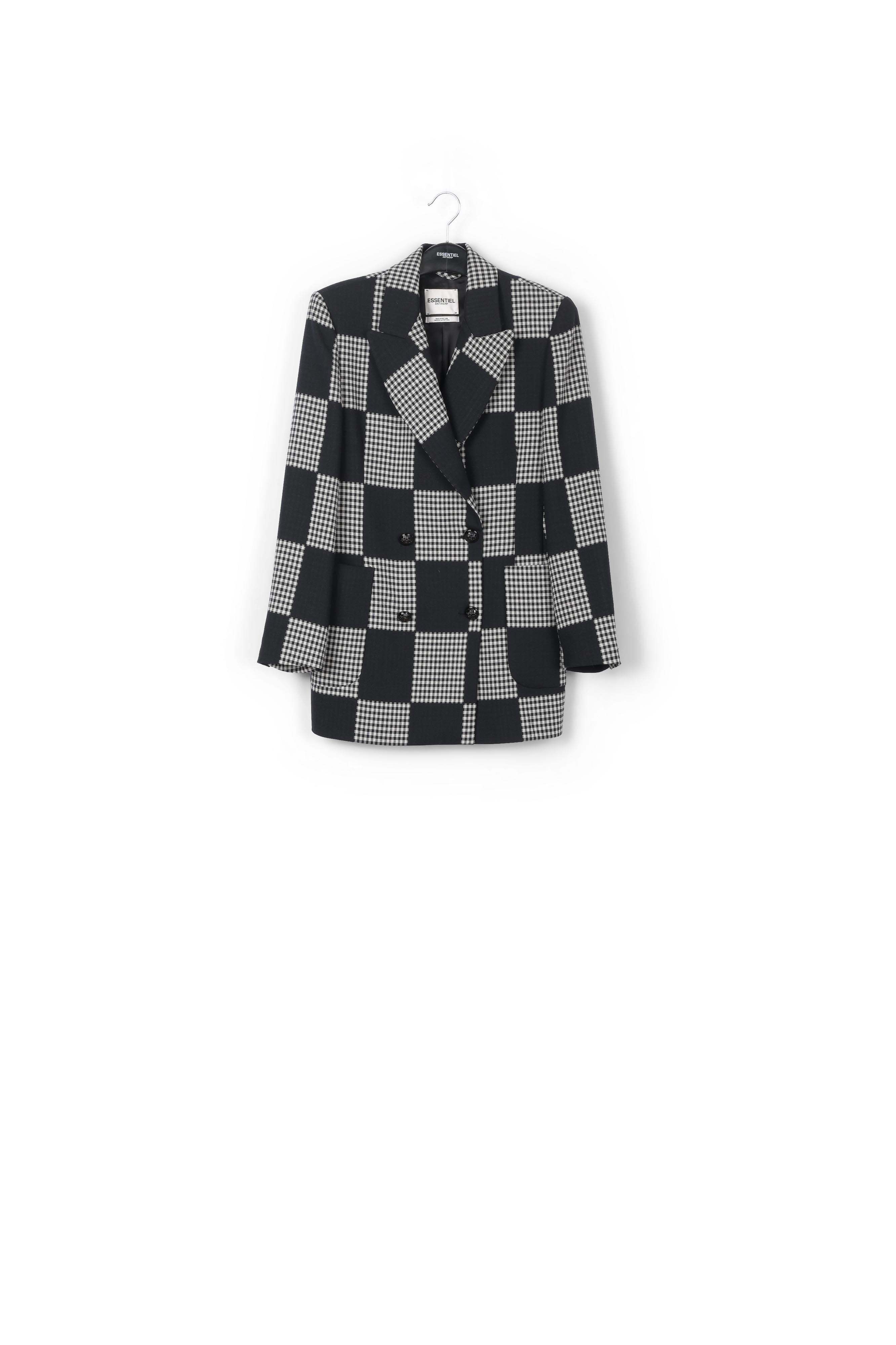 Veste noire et blanc cassé à  double boutonnage RE—SSENTIEL seconde main photo 1