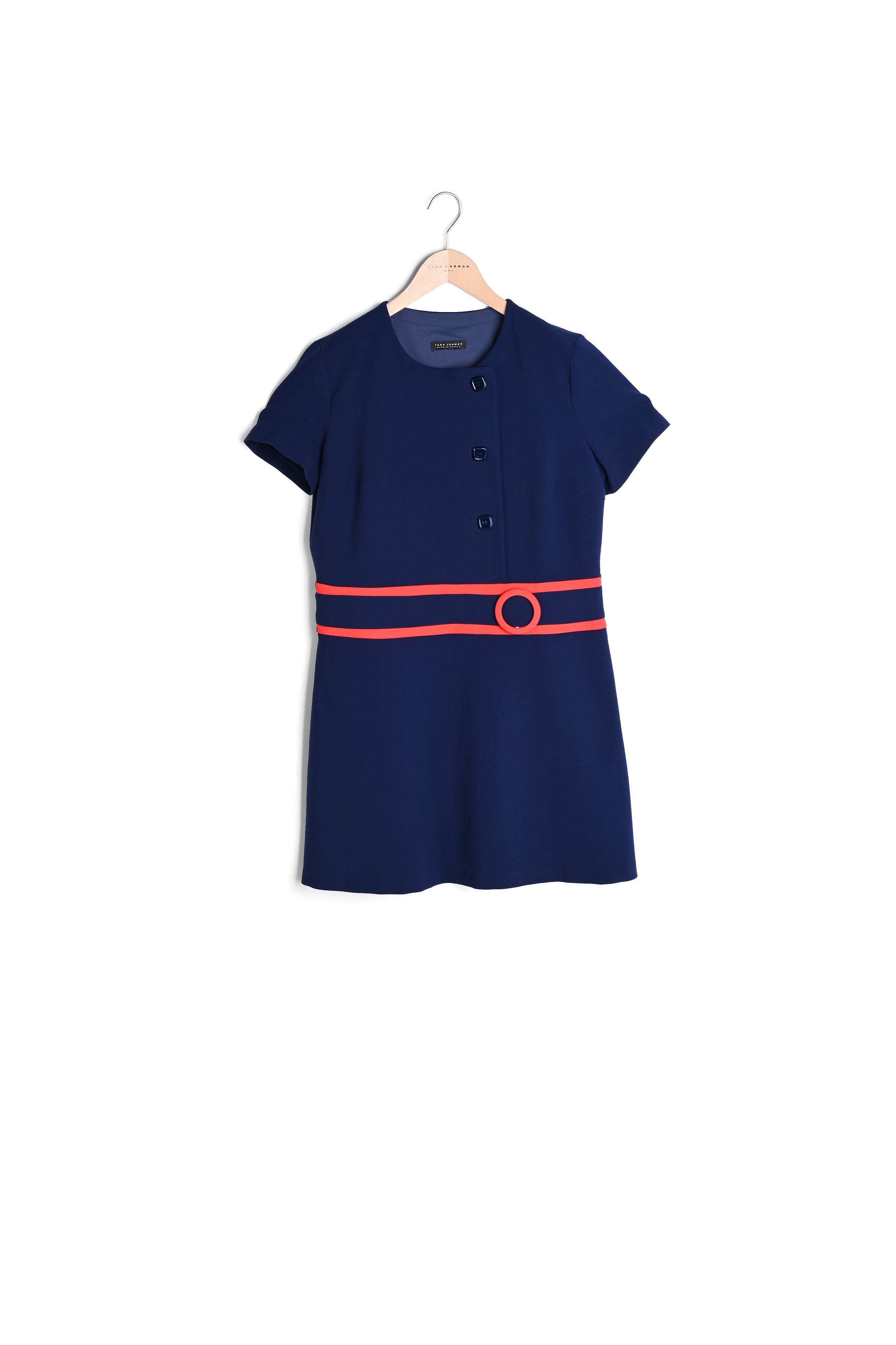 Photo produit Robe Ryema bleu marine en toile double numéro 0