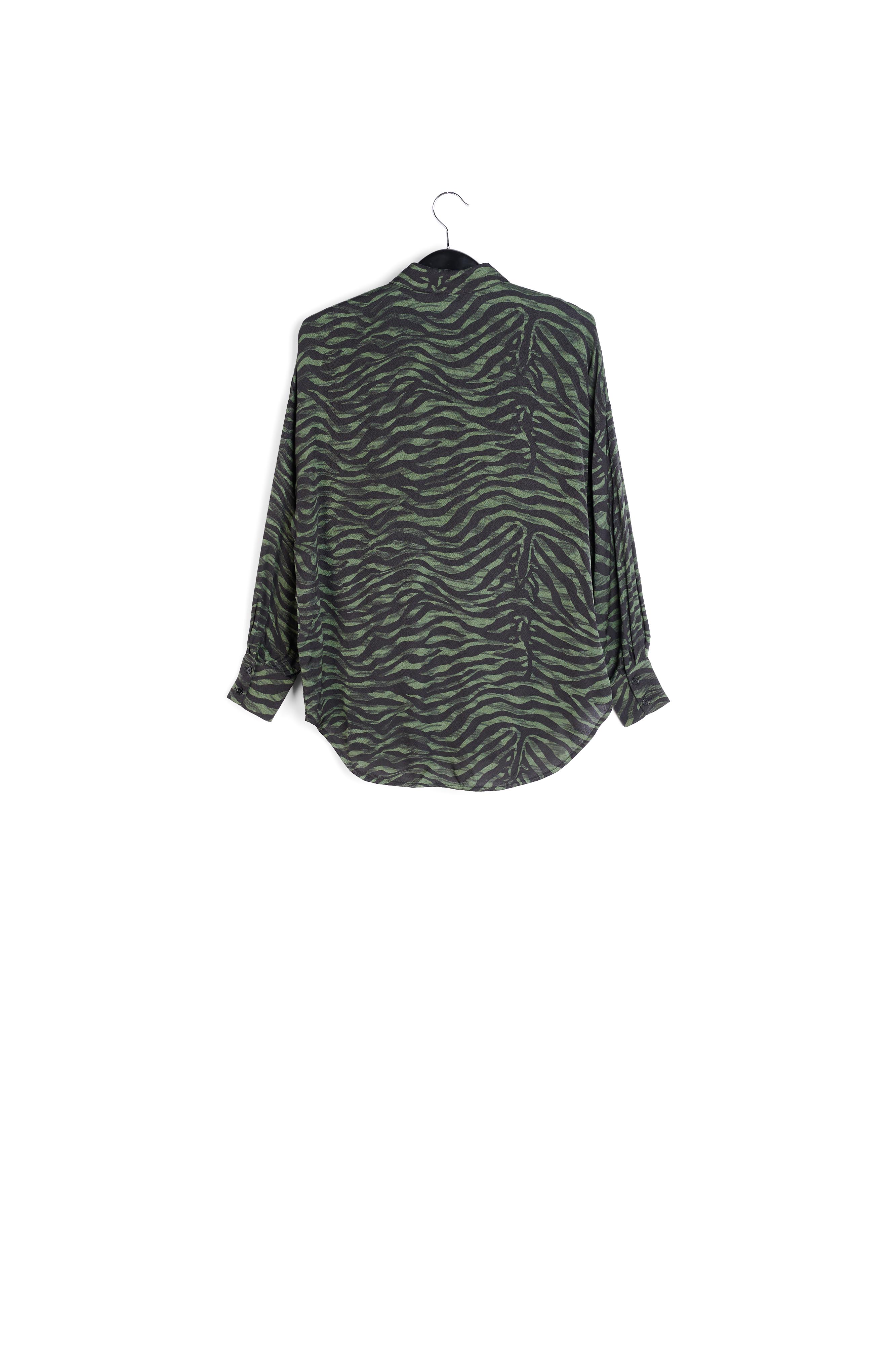 Chemise oversize zébrée verte et noire RE—SSENTIEL seconde main photo 2