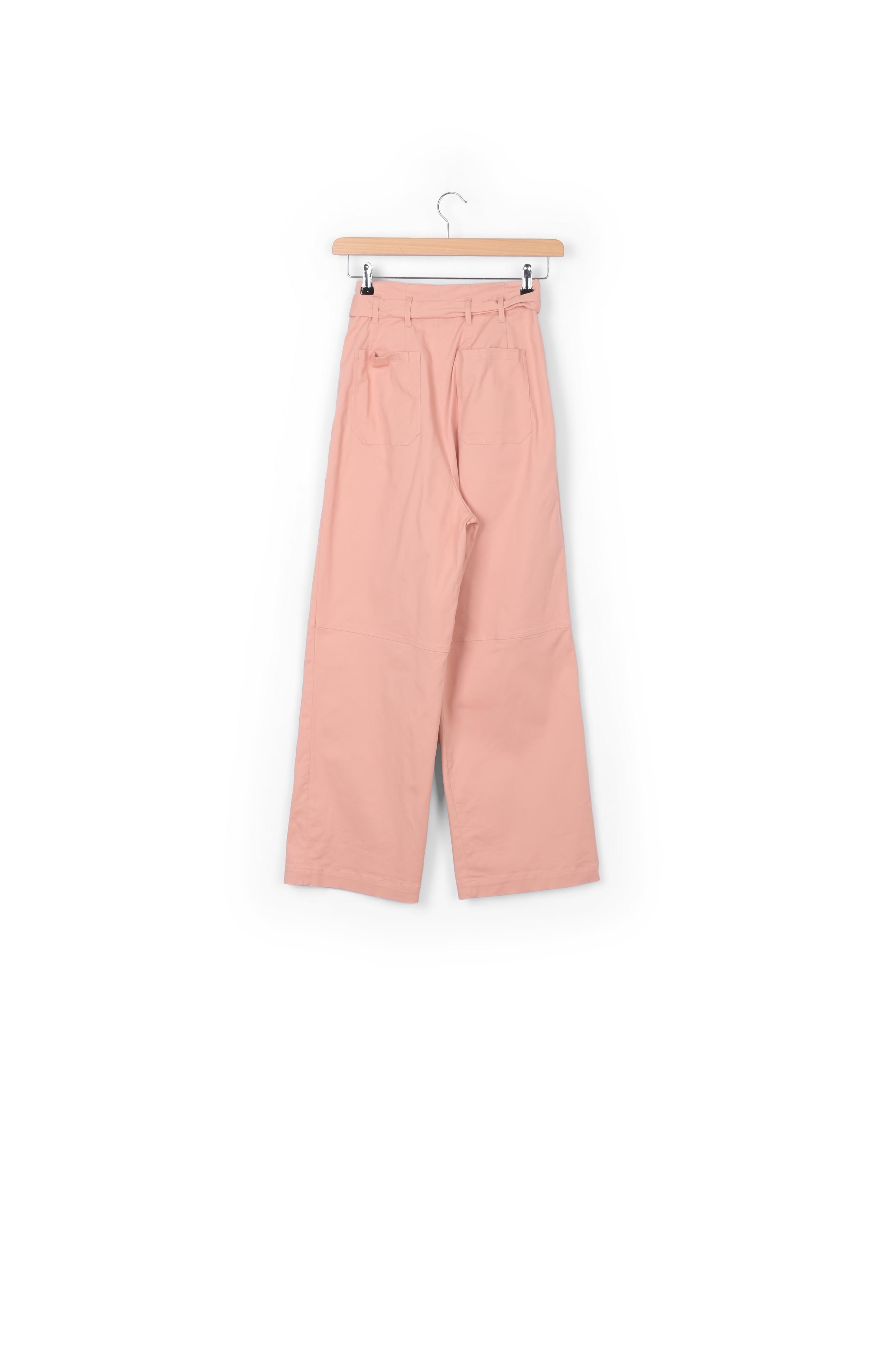 Pink belted straight-leg pants RE—SSENTIEL second-hand photo 2